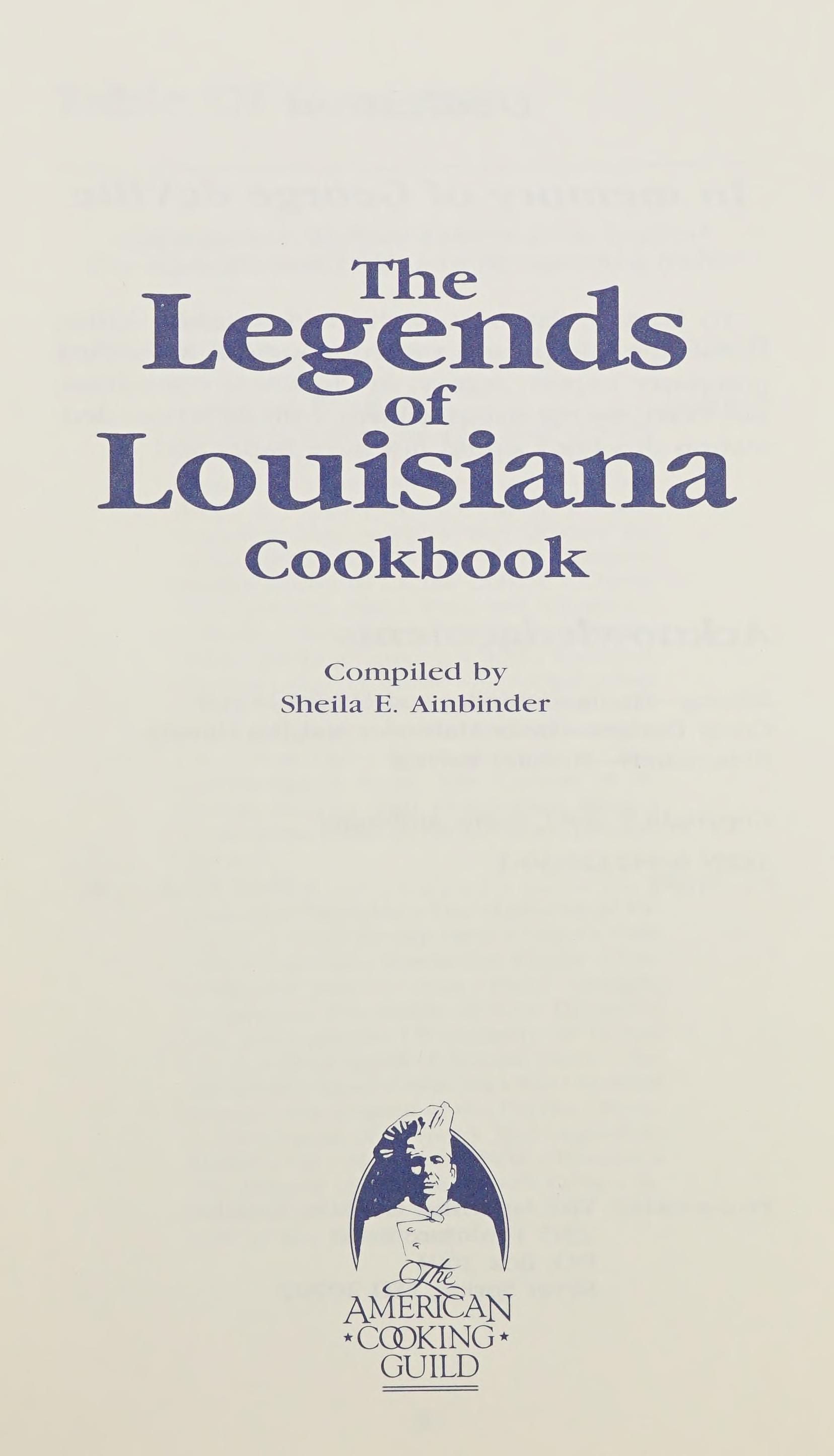 The Legends Of Louisiana Cookbook