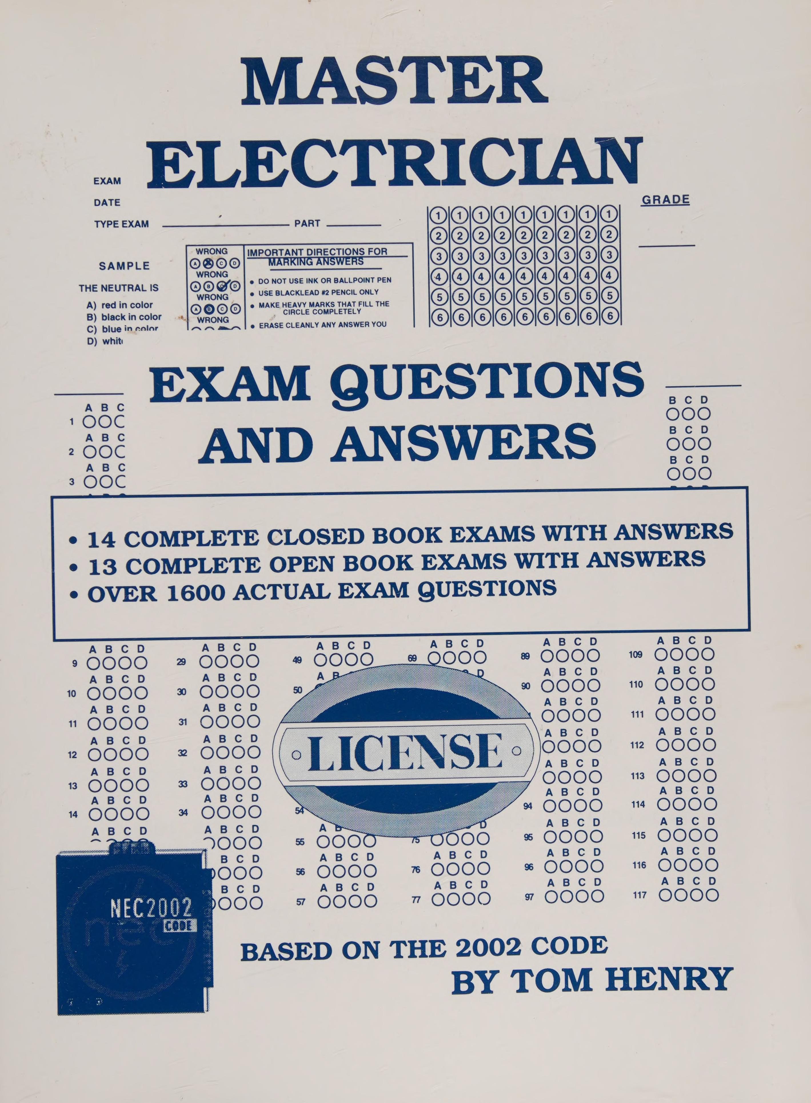 Master Electrician Exam Questions and Answers