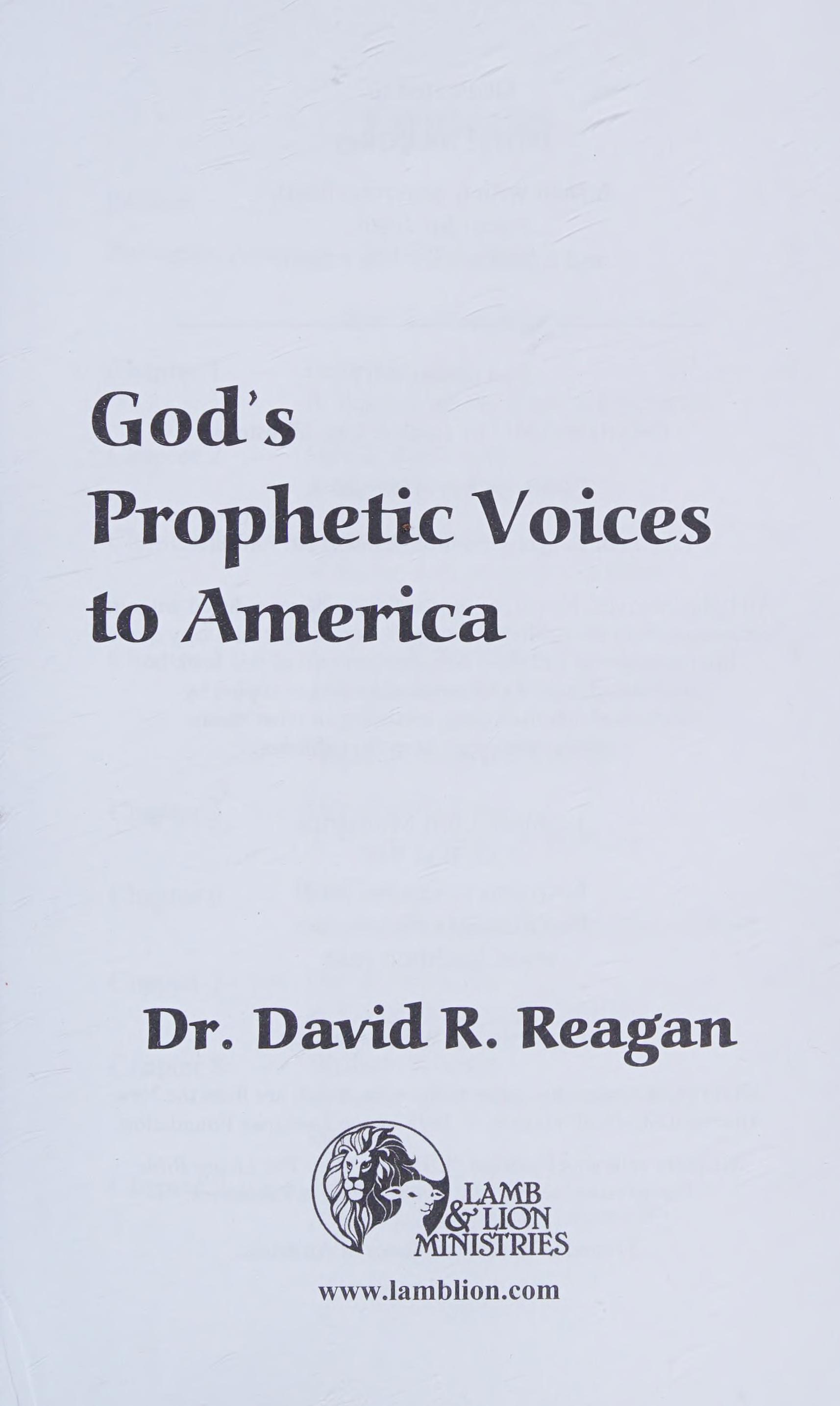 God's Prophetic Voices to America