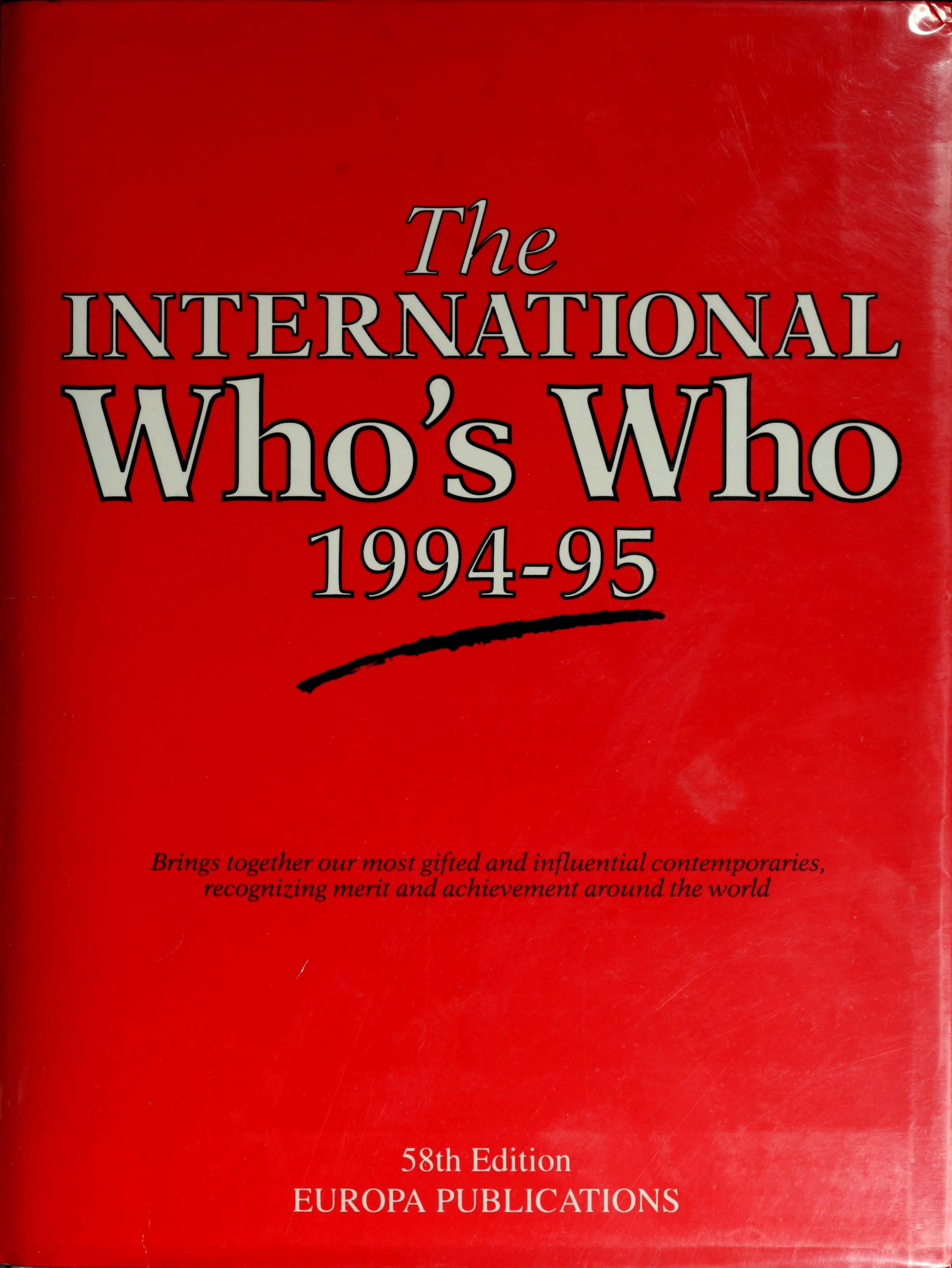 Intl Who's Who 1994-95