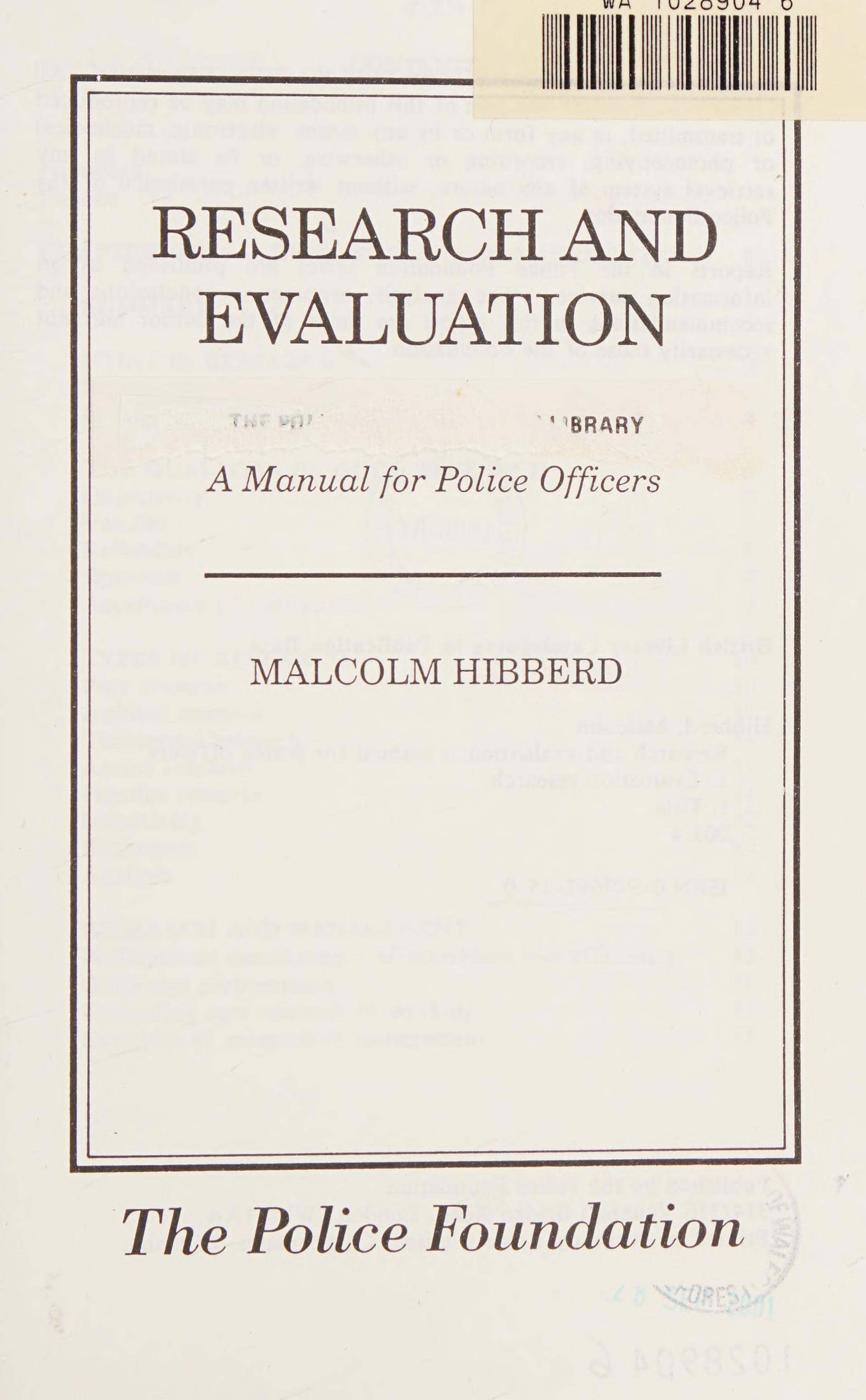 Research and Evaluation