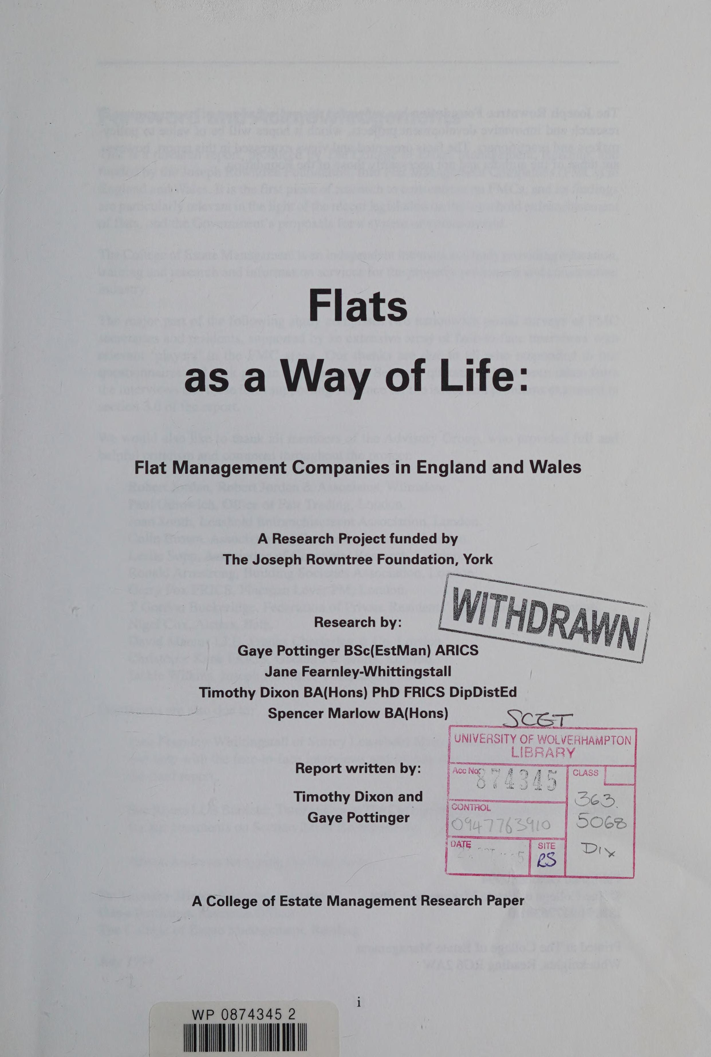 Flats As A Way Of Life