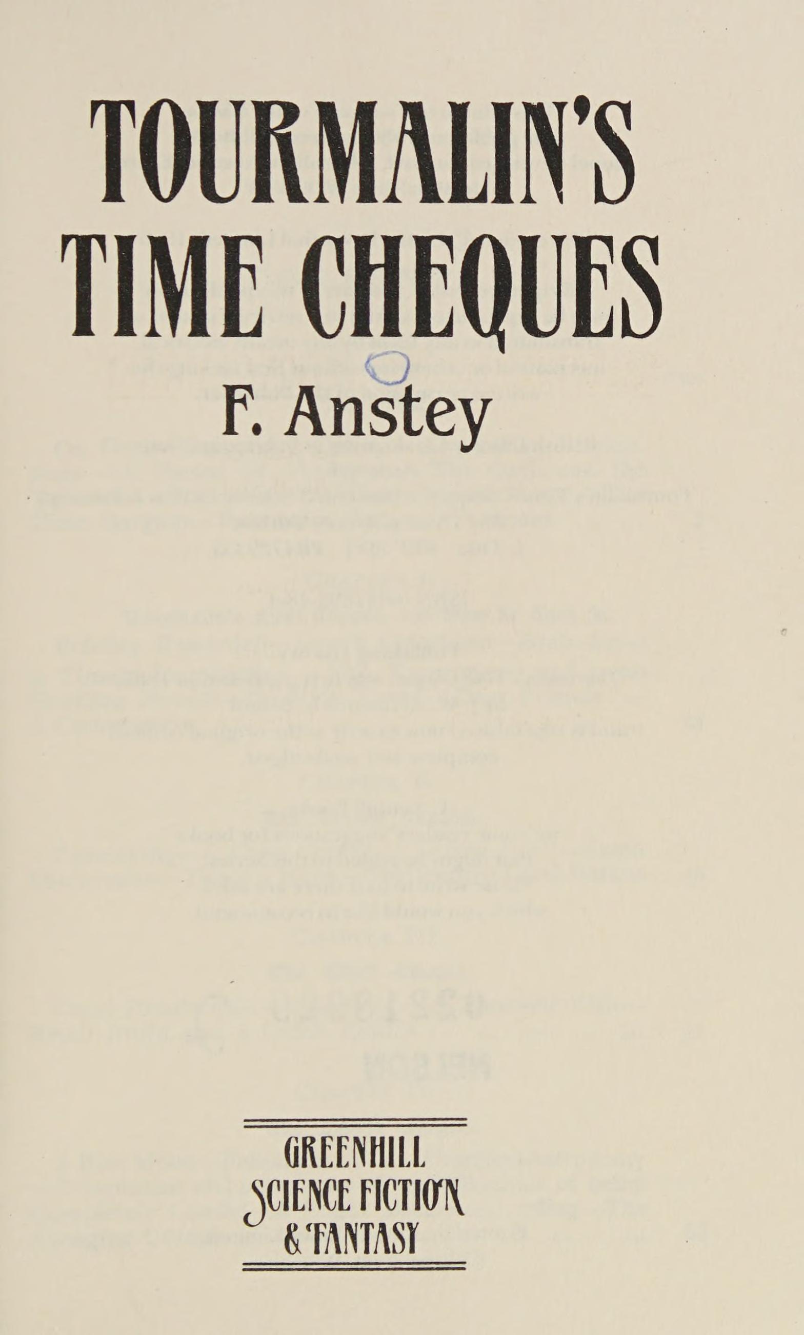 Tourmalin's Time Cheques