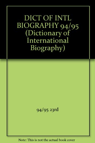 Dict of Intl Biography 94/95