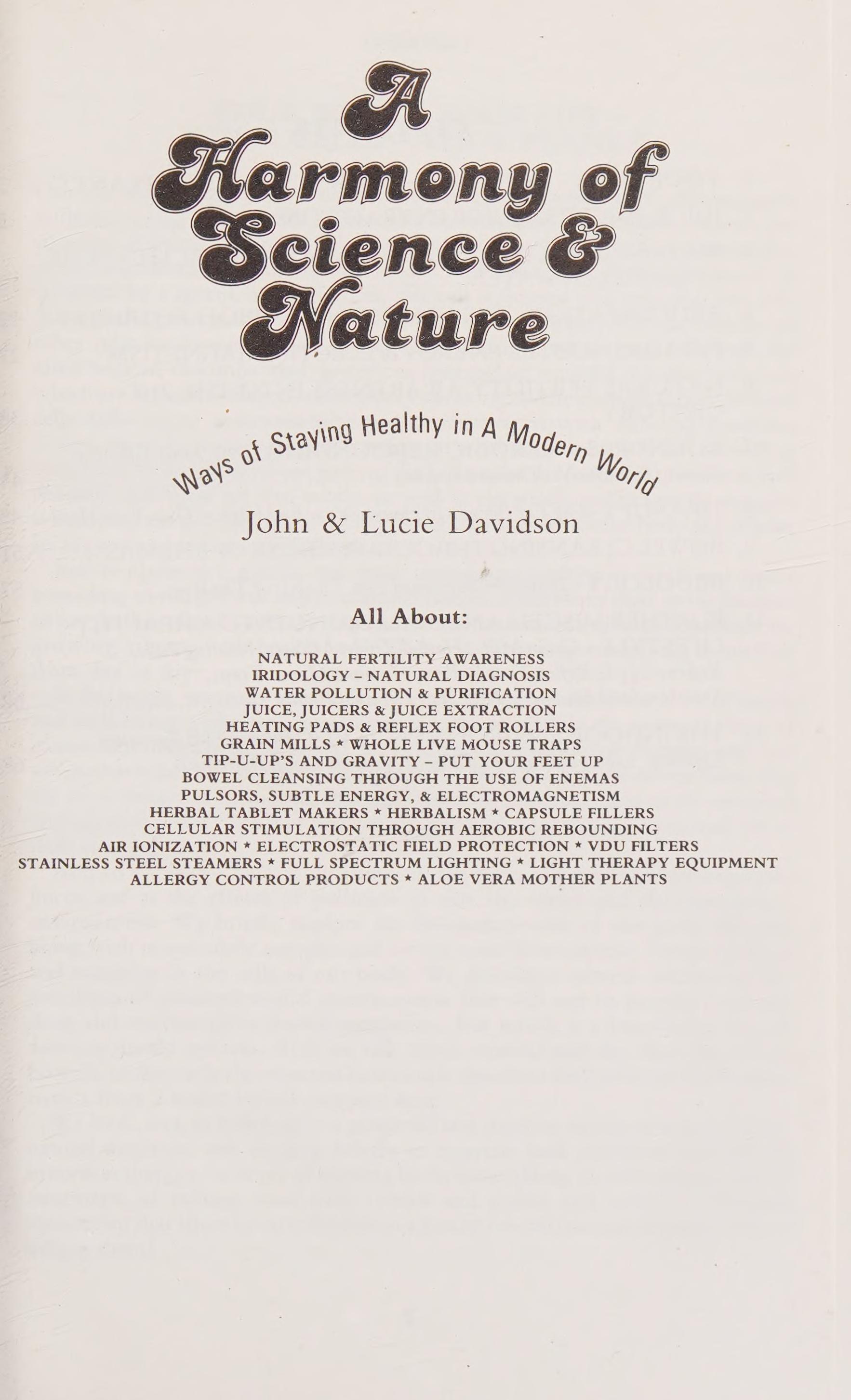 Harmony of Science and Nature
