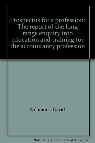 Prospectus for a Profession