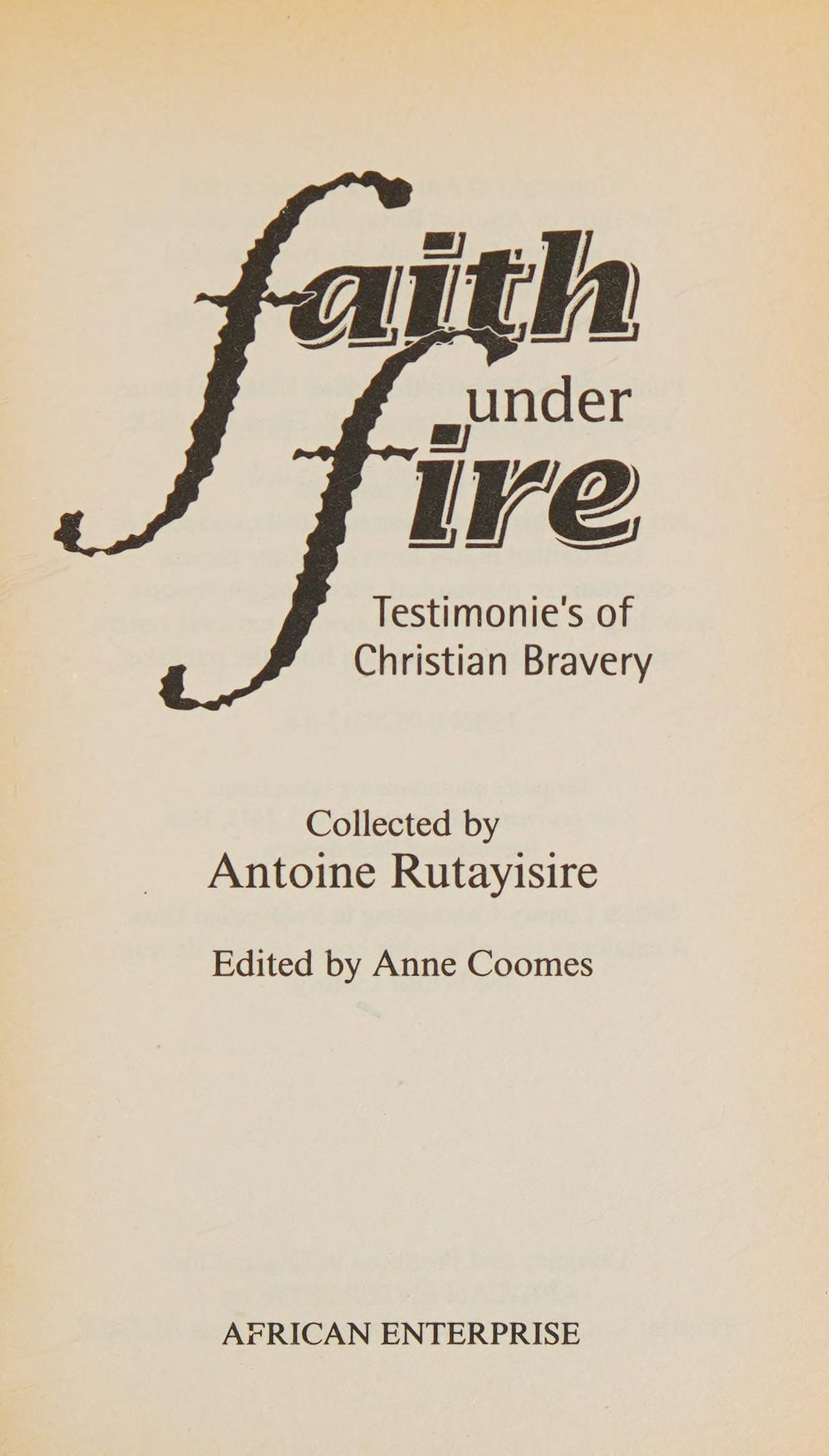 Faith Under Fire