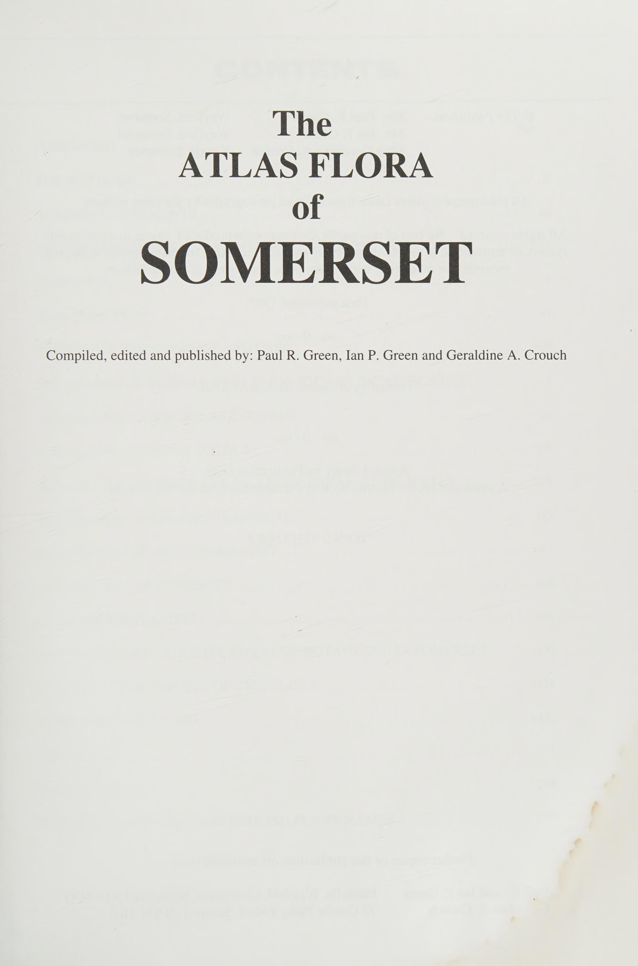 The Atlas Flora of Somerset