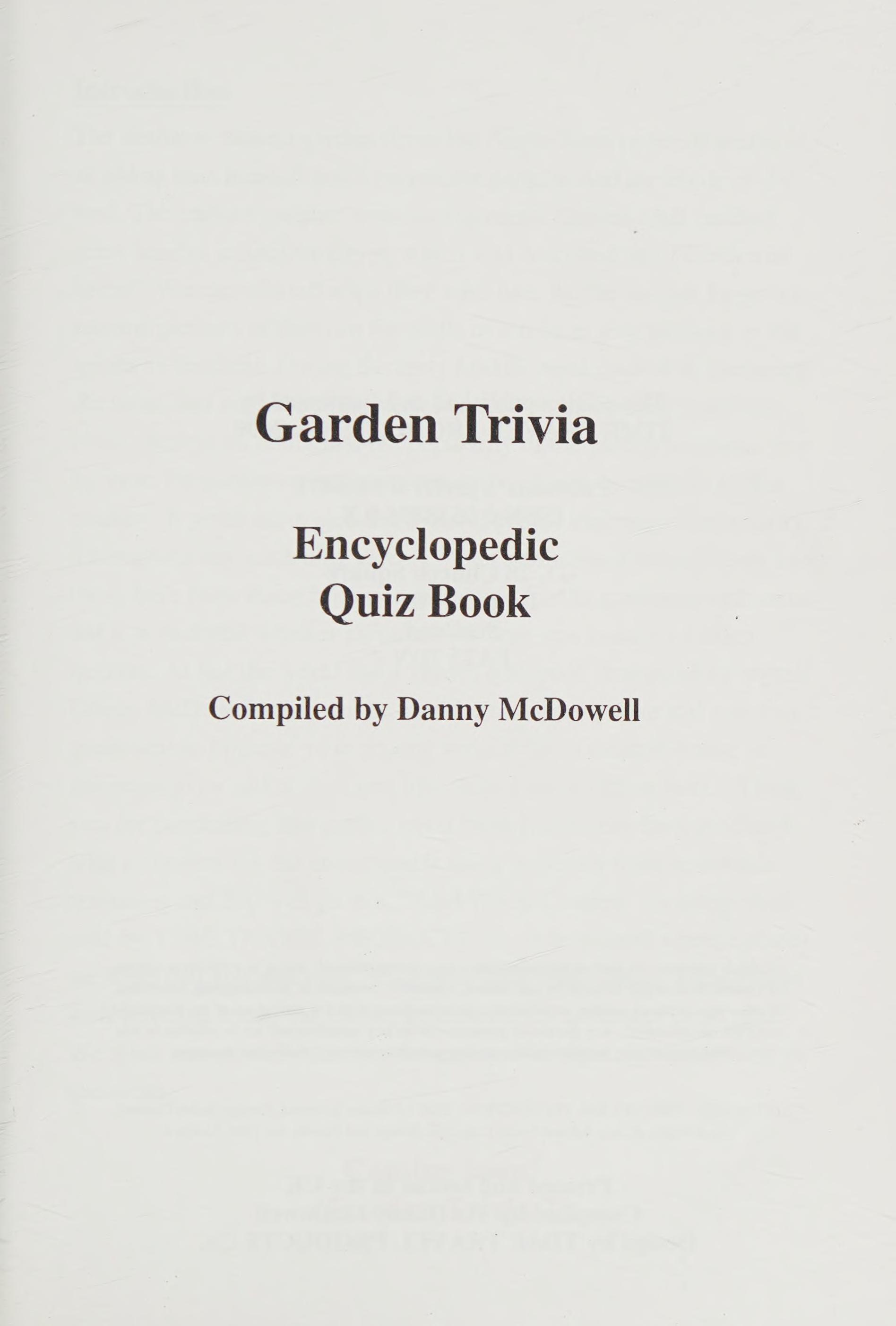 Garden Trivia