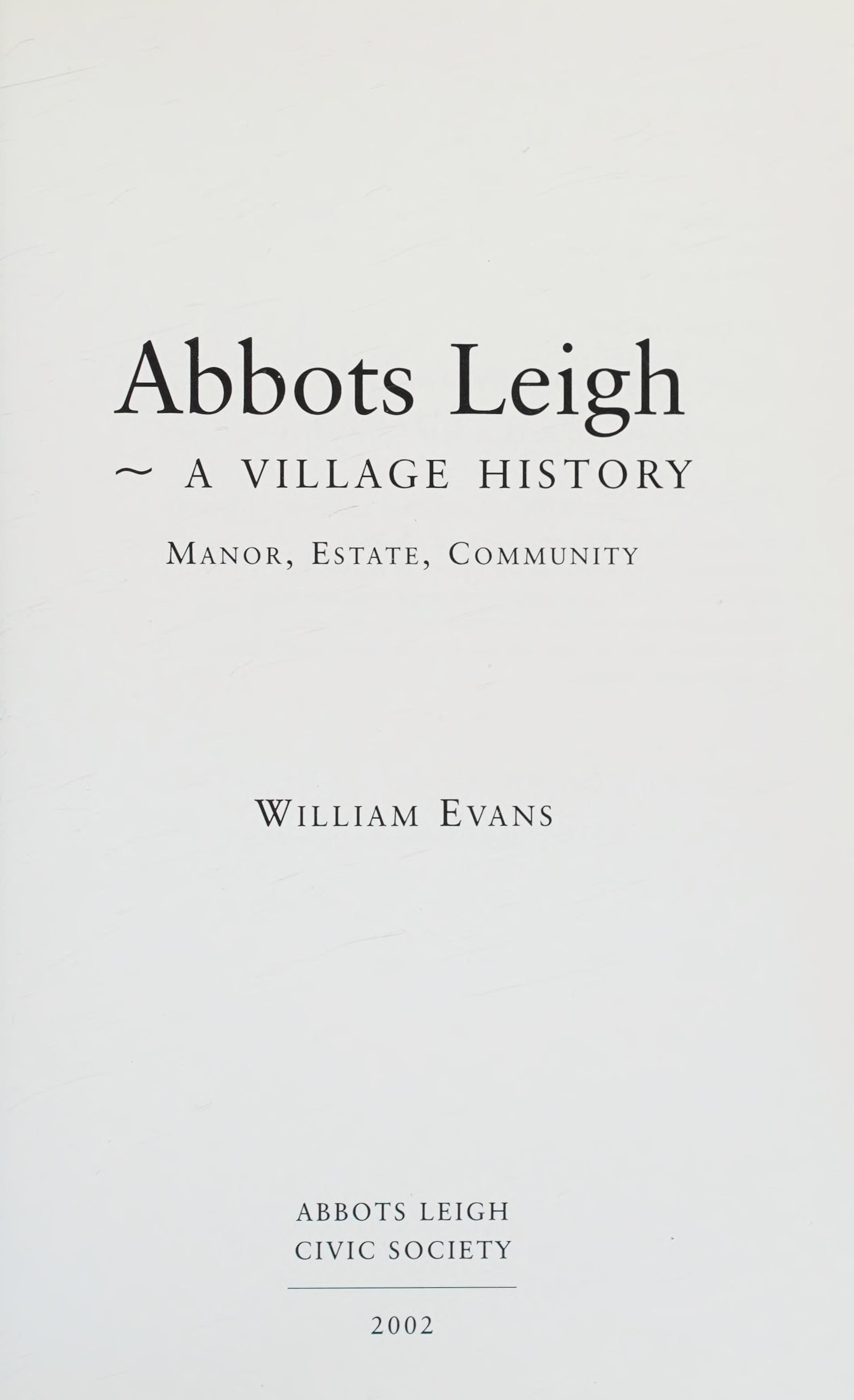 Abbots Leigh - a Village History
