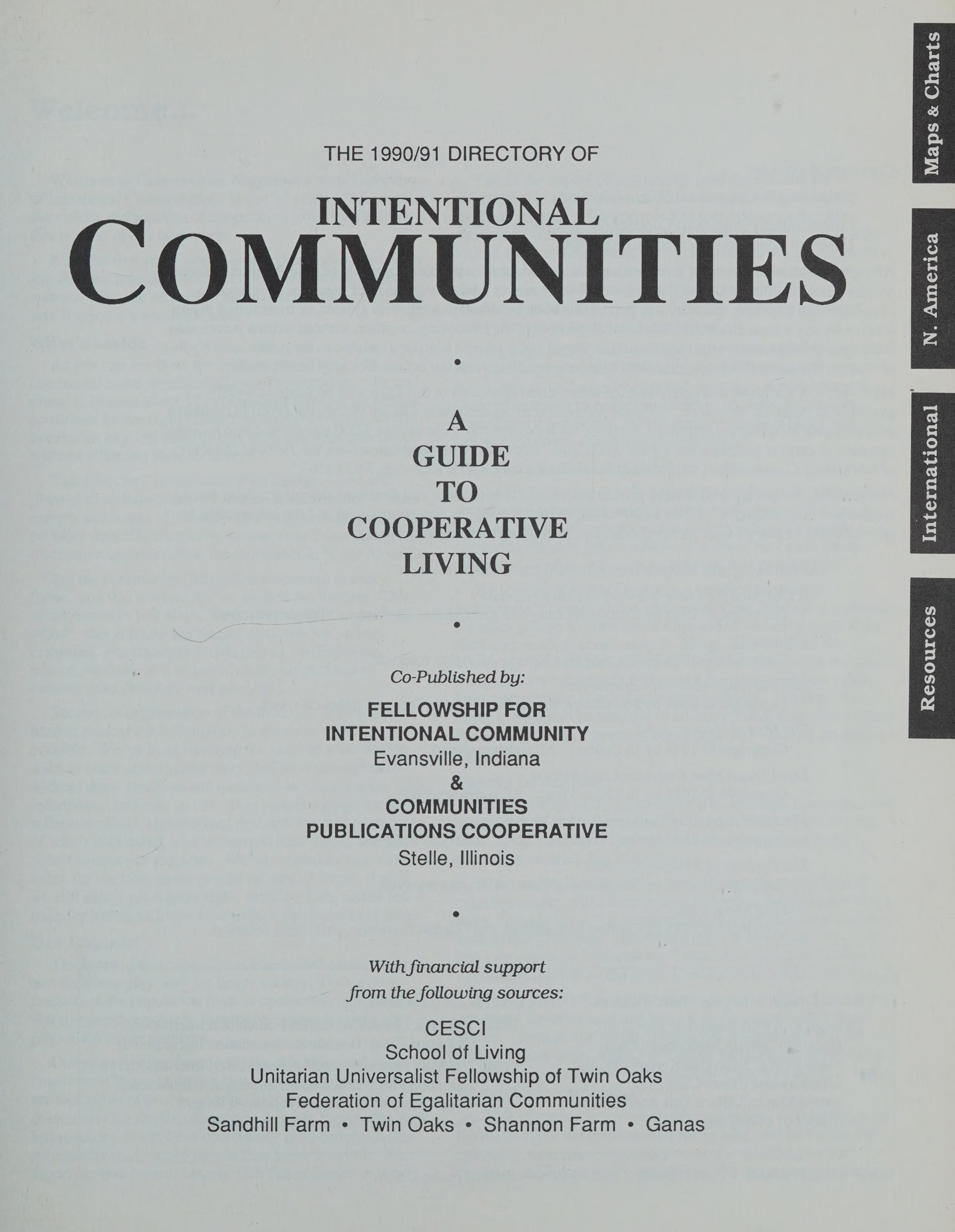 Directory Of Intentional Communities, 1990-1991: A Guide To Cooperative Living