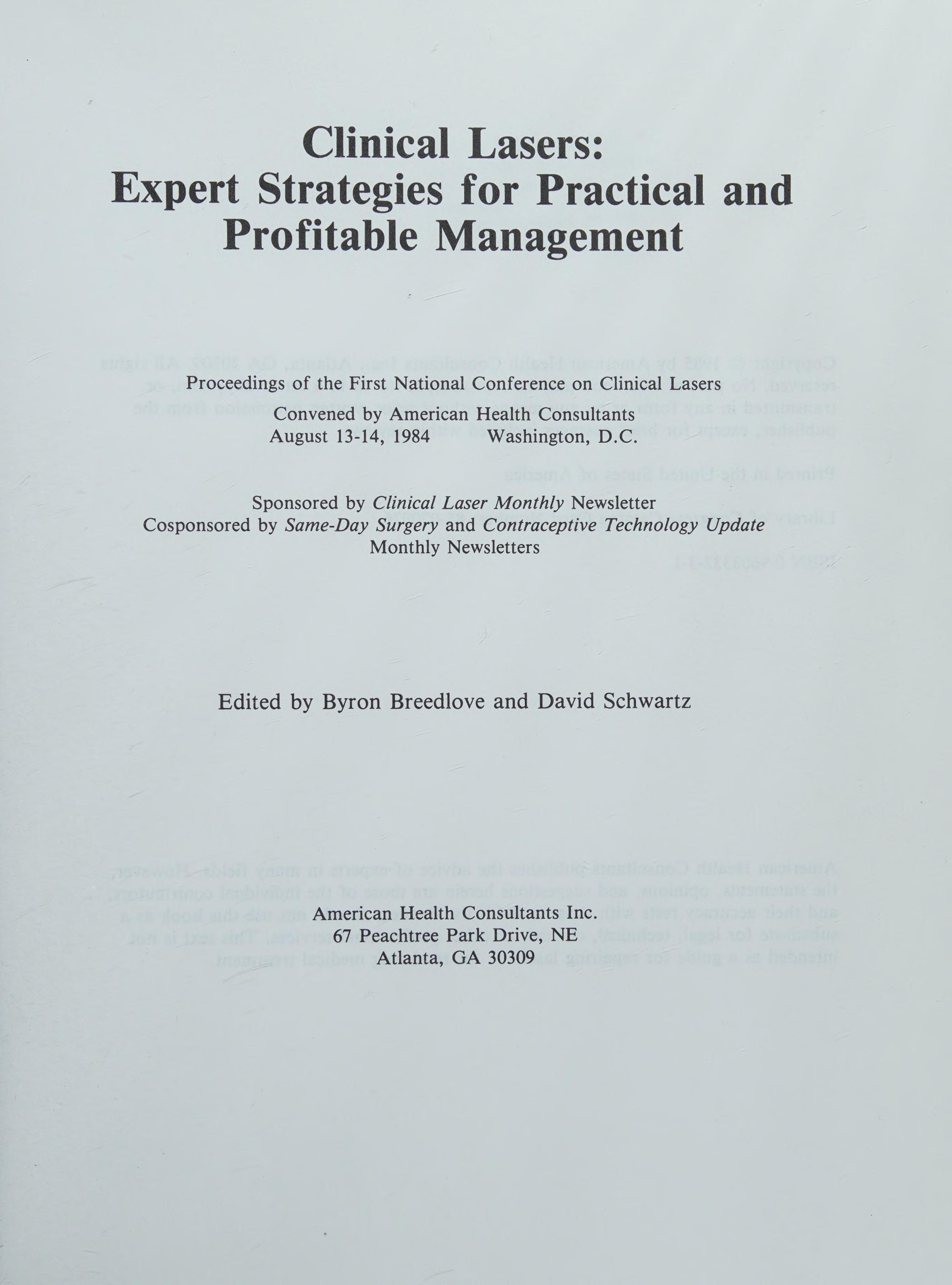 Clinical Lasers
