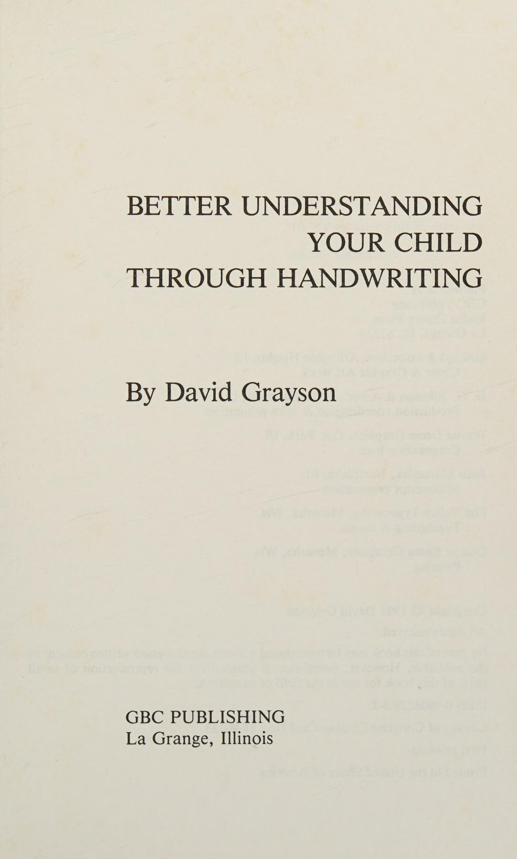 Better Understanding Your Child Through Handwriting