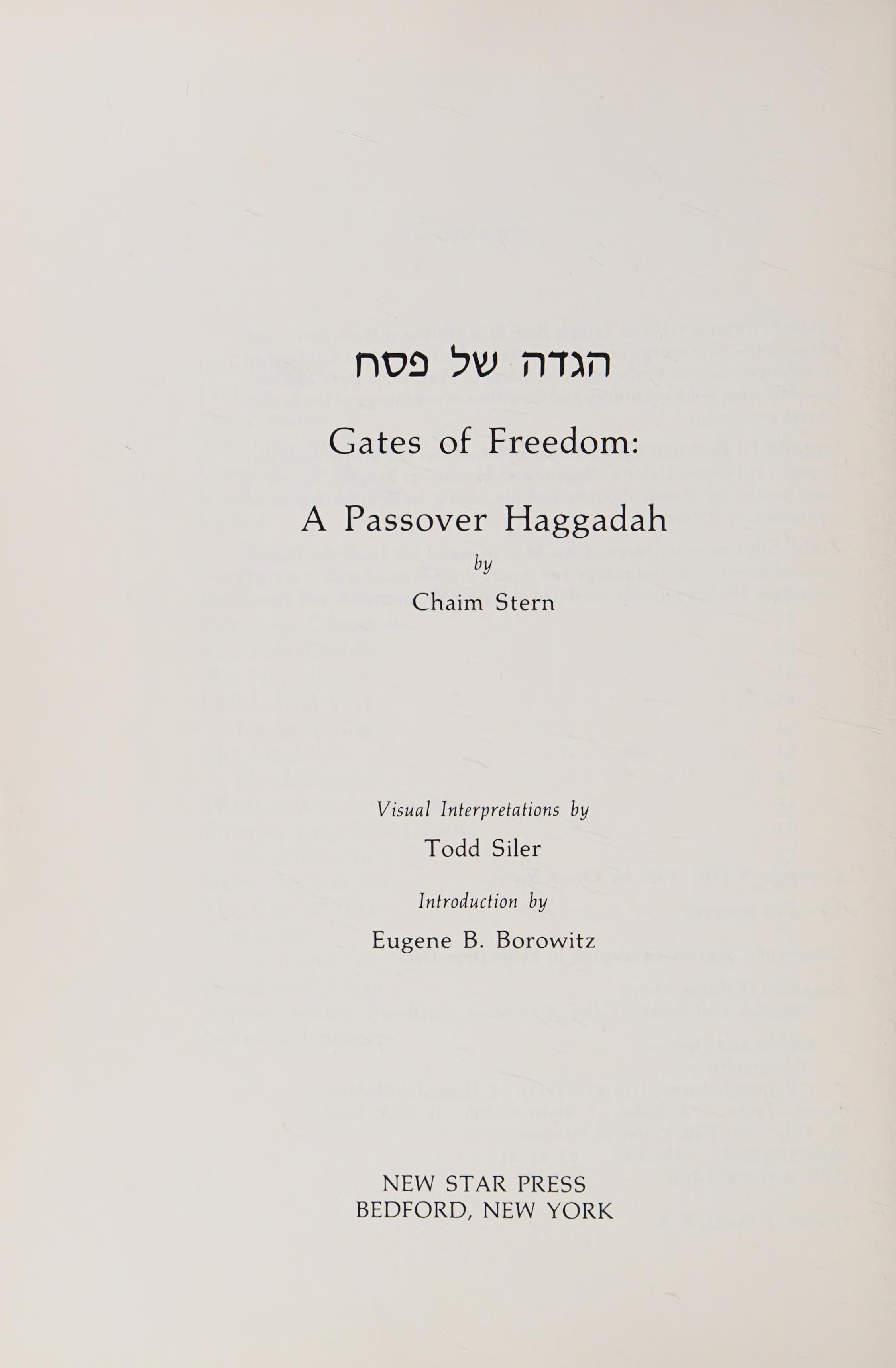Valley Girl: Gates Of Freedom: A Passover Haggadah