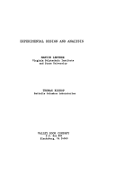 Experimental Design And Analysis