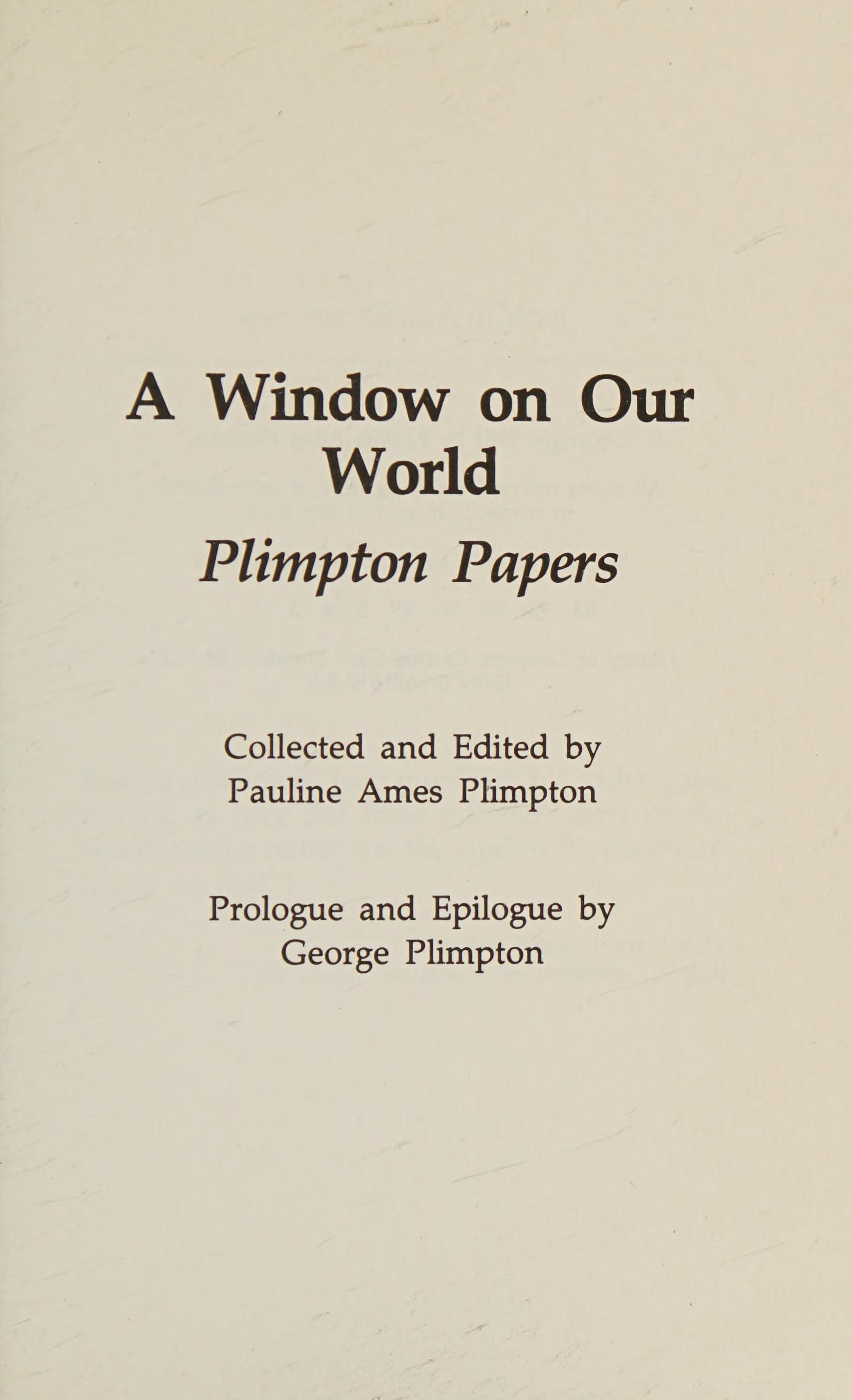 Window on Our World