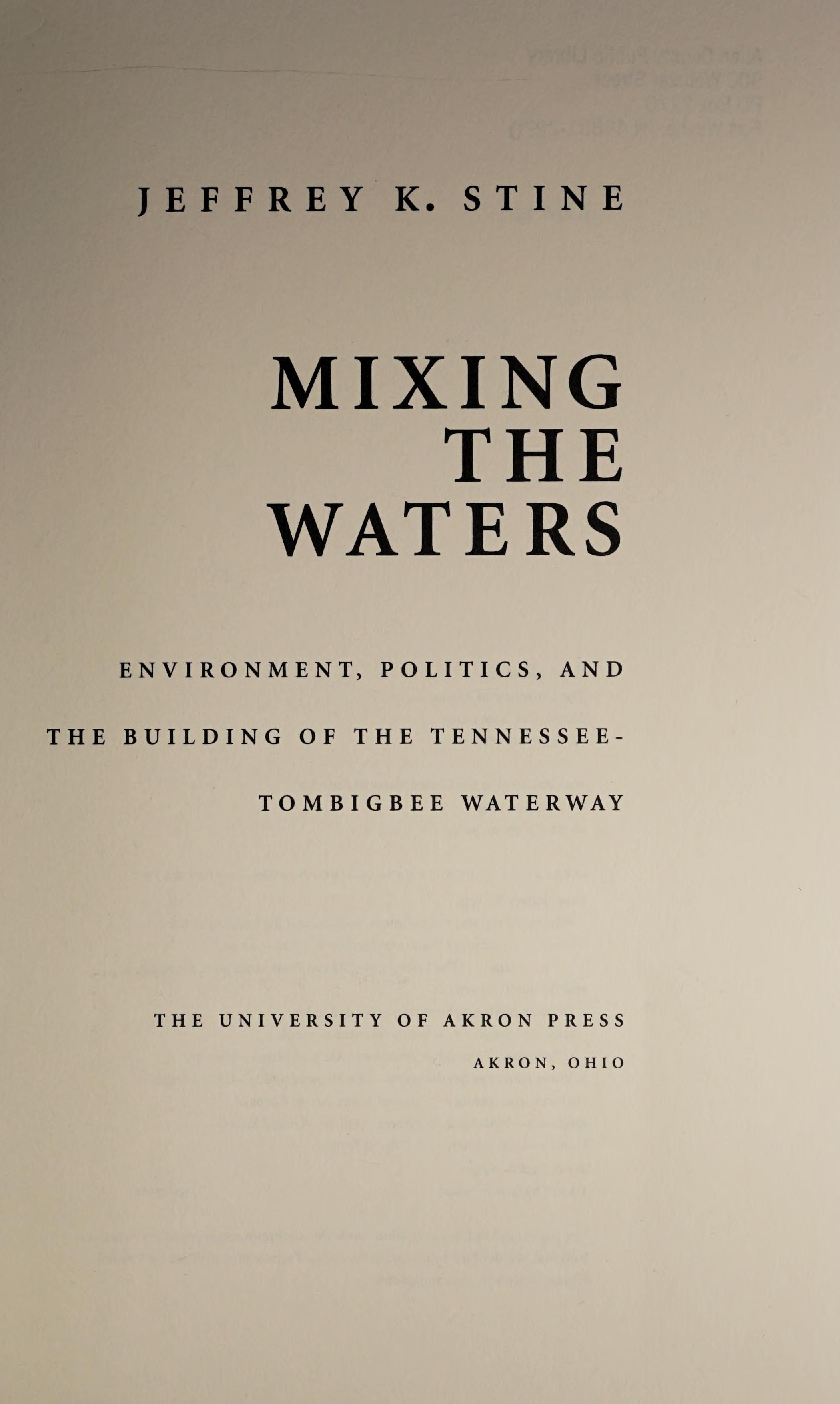 Mixing the waters
