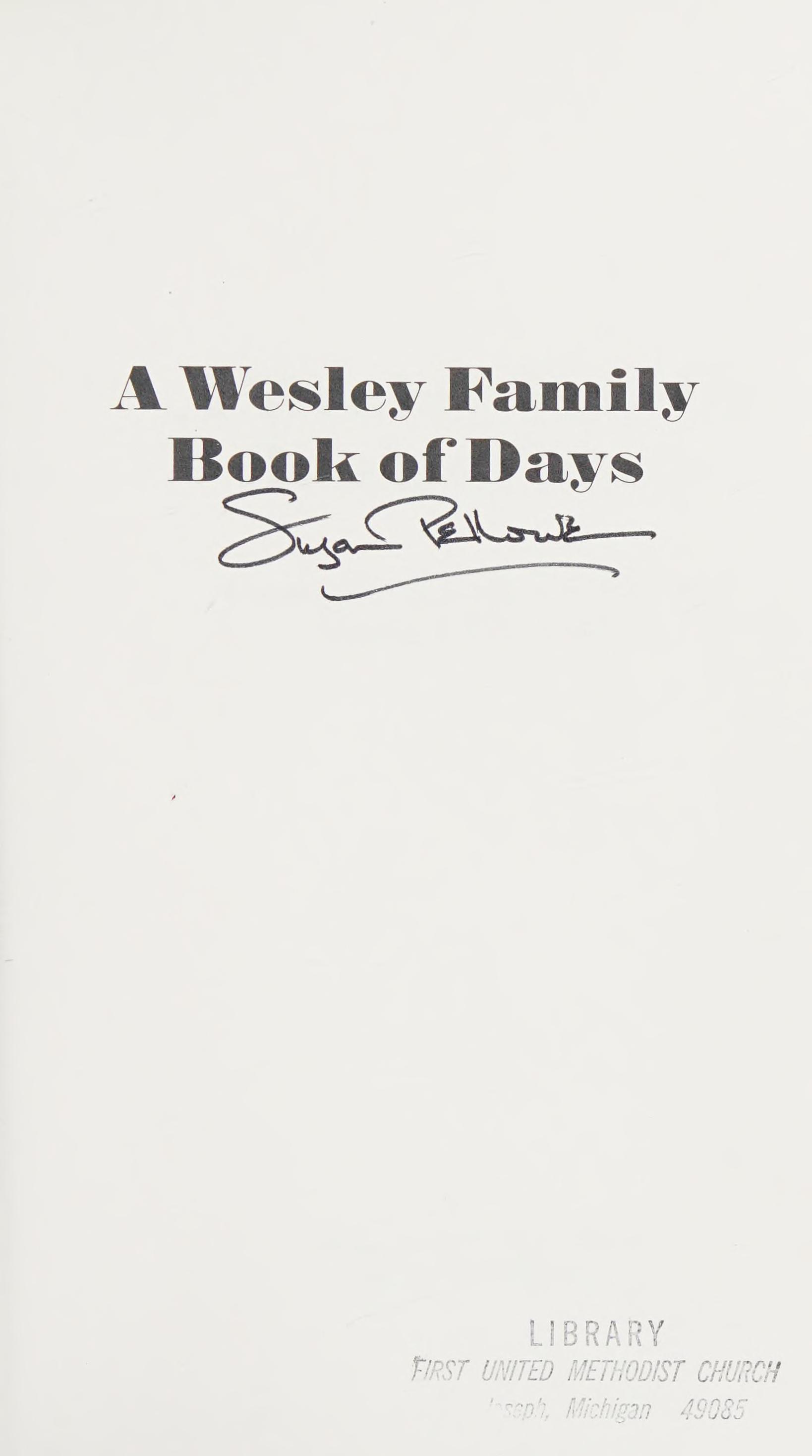 A Wesley Family Book of Days