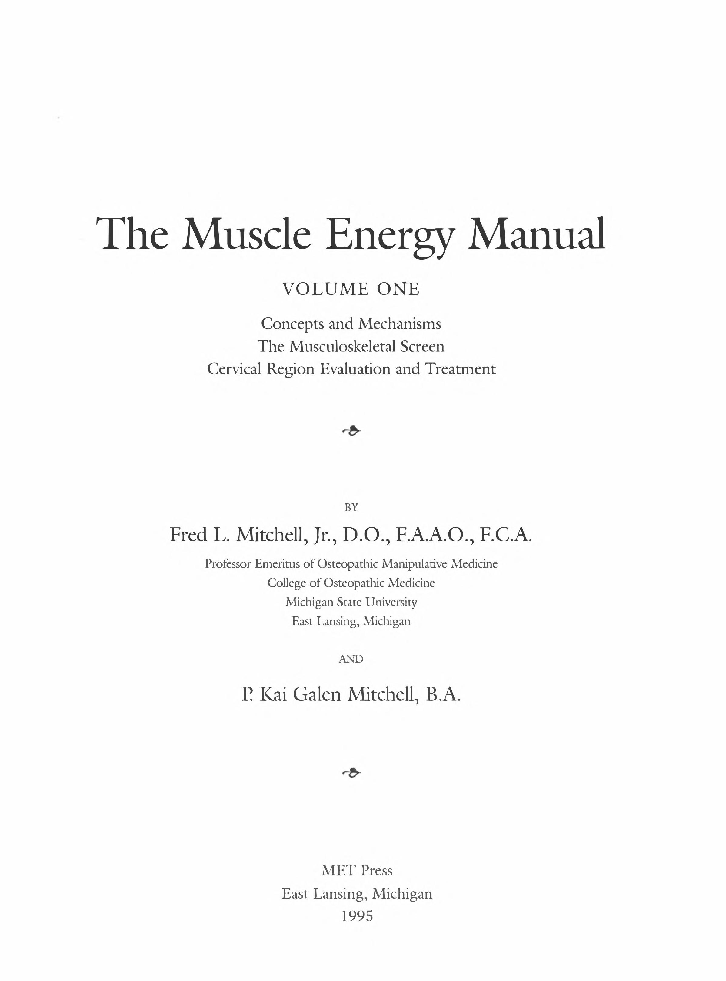 The Muscle Energy Manual
