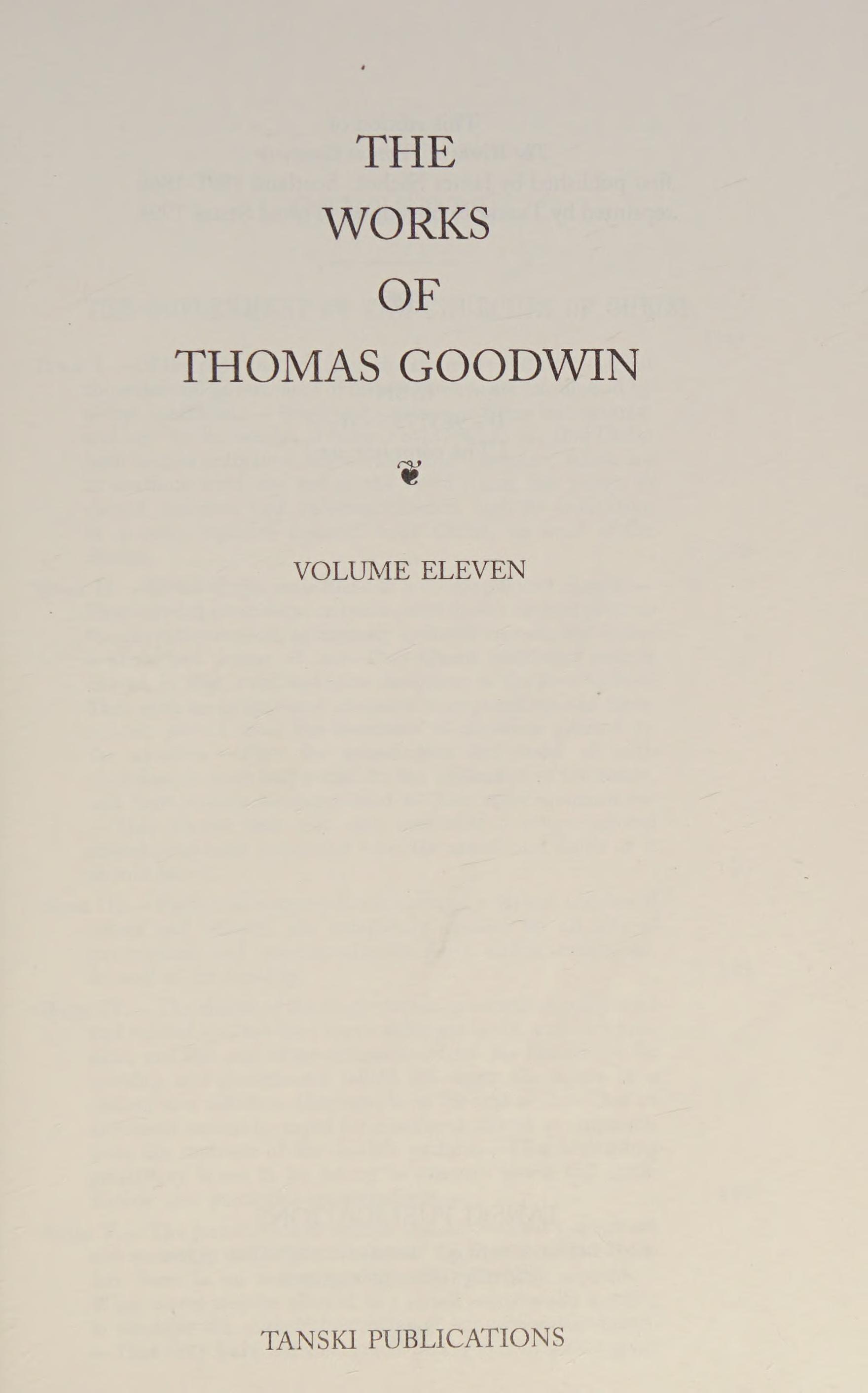 The Works of Thomas Goodwin, Set