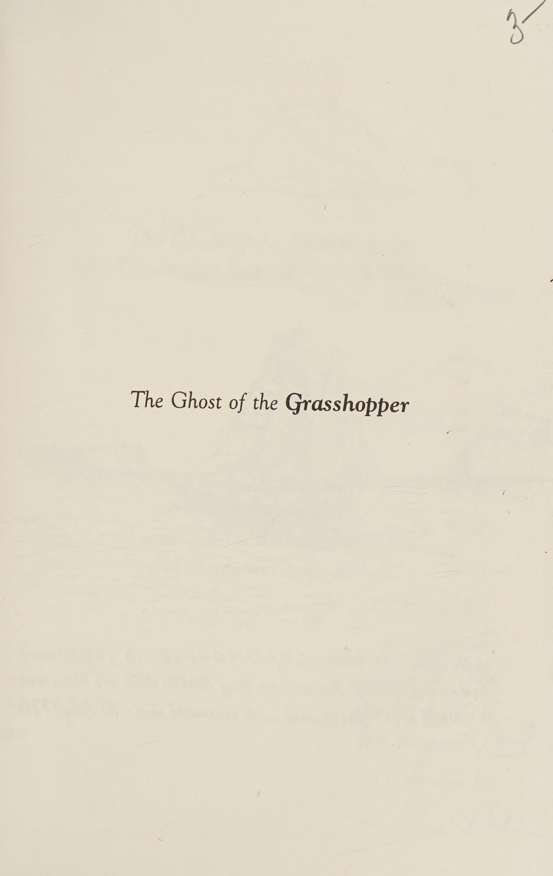 The Ghost of the Grasshopper, the Seagirt Saga of Two Families
