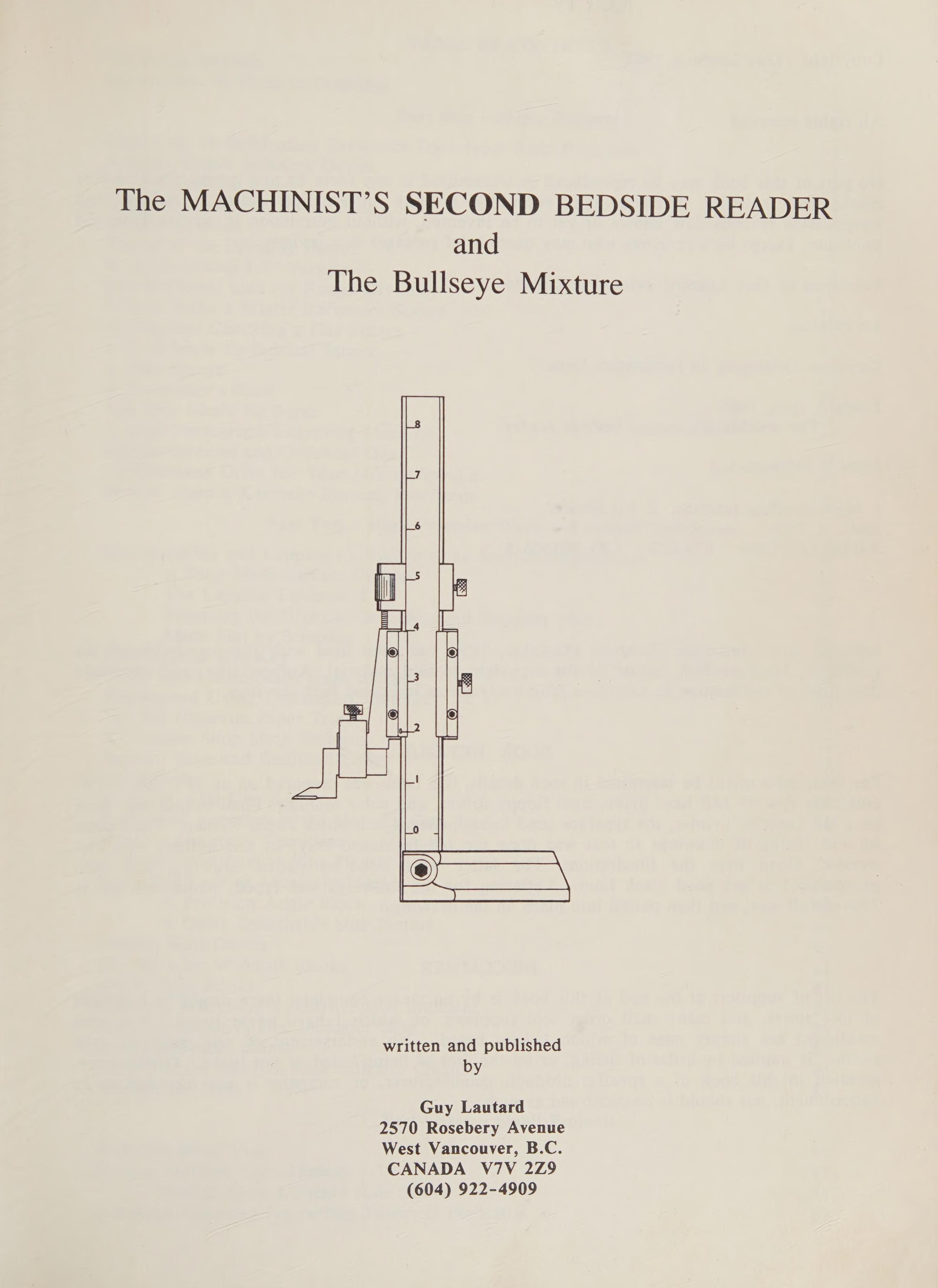 The Machinist'S Second Bedside Reader And The Bullseye Mixture