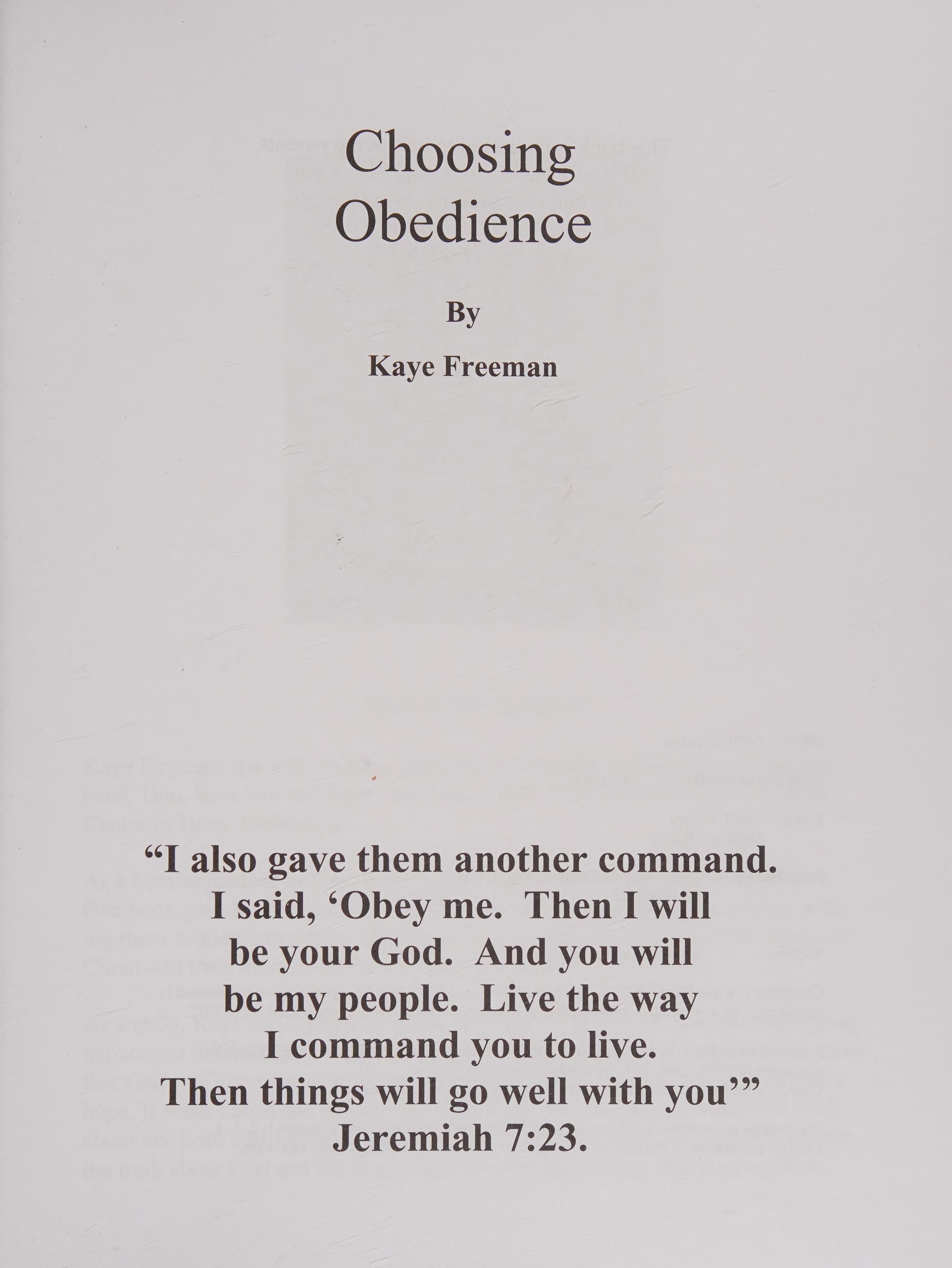 Choosing Obedience