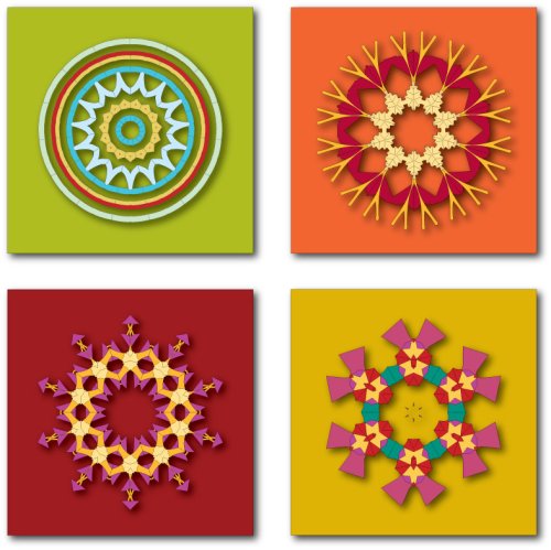 Festive Colorful Holiday Stars - Boxed Greeting Card Set (8)