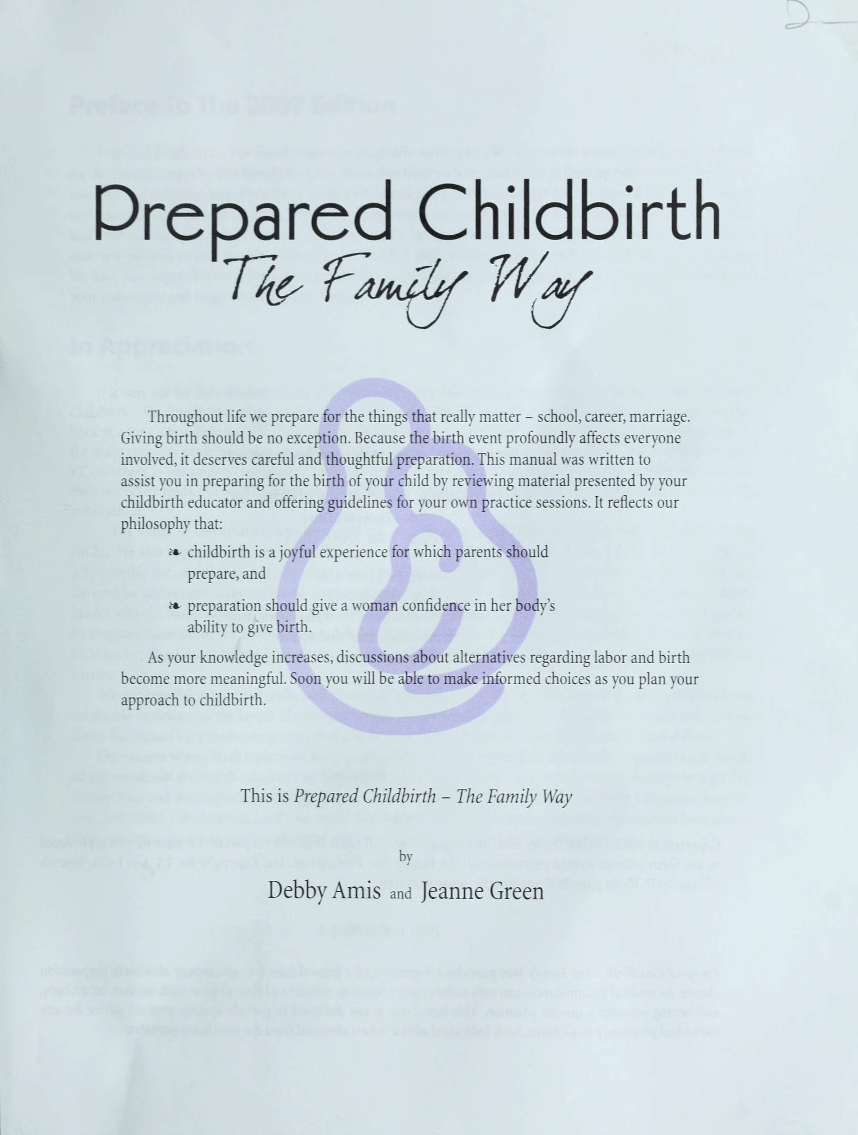 Prepared Childbirth the Family Way