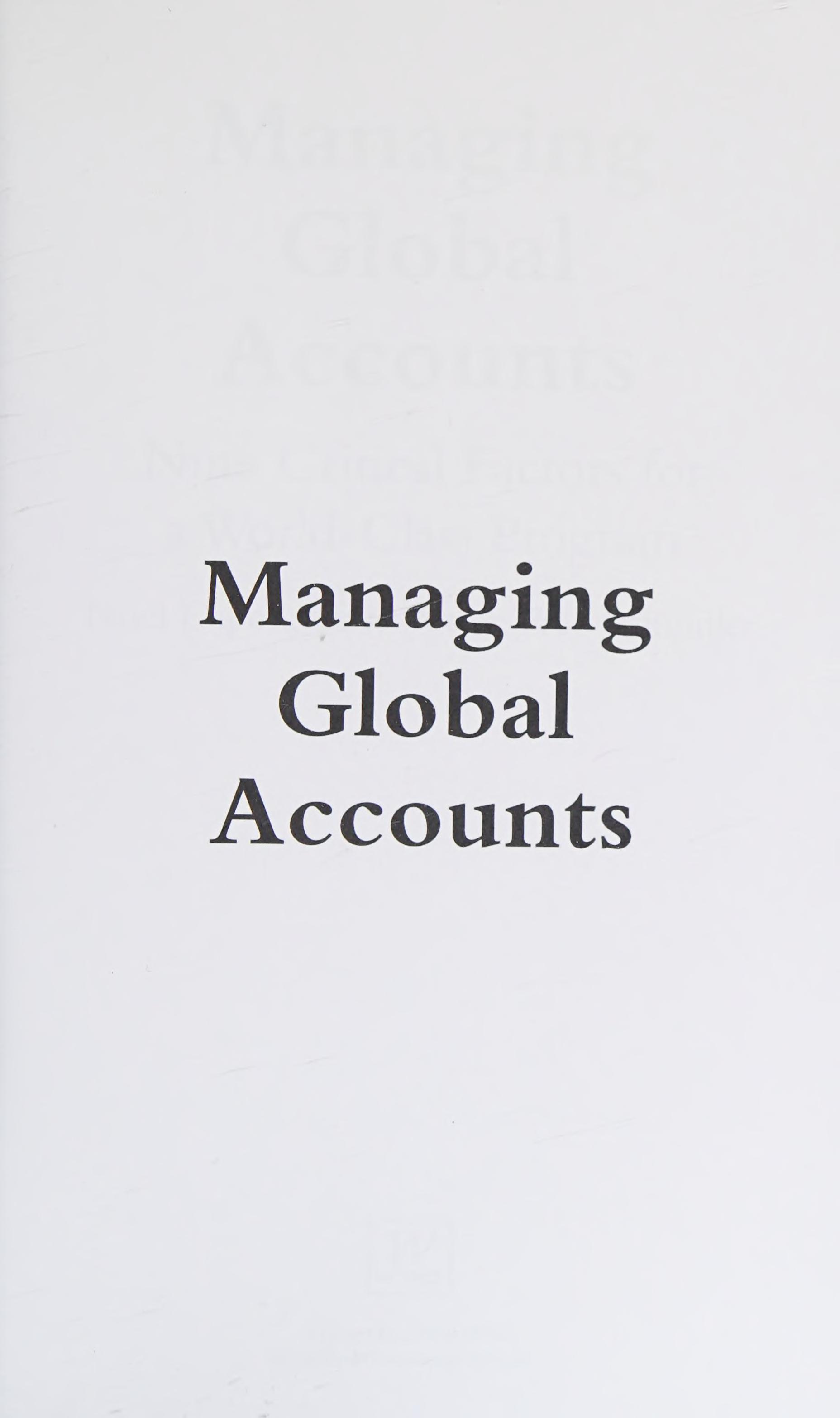 Managing Global Accounts