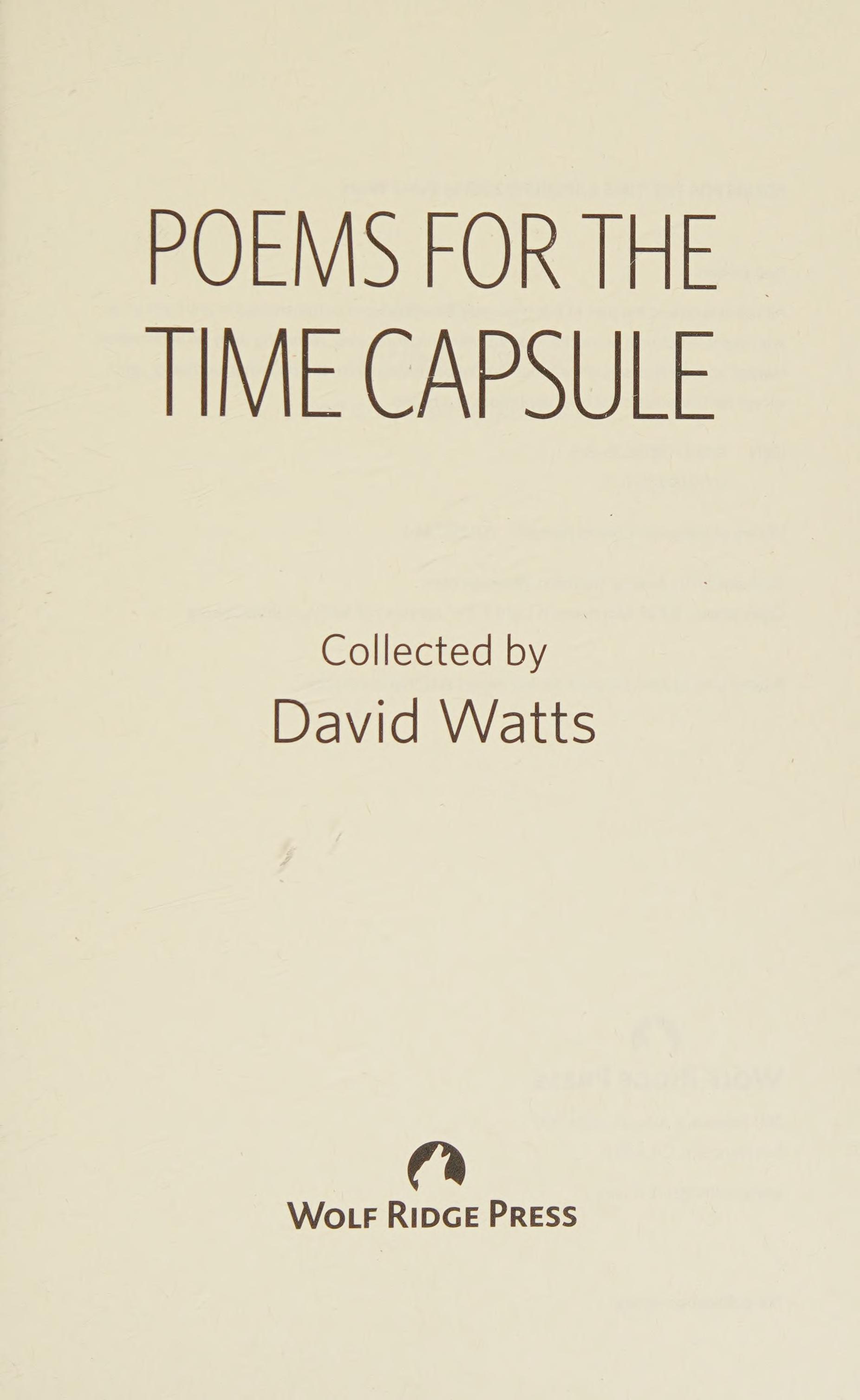 Poems for the Time Capsule