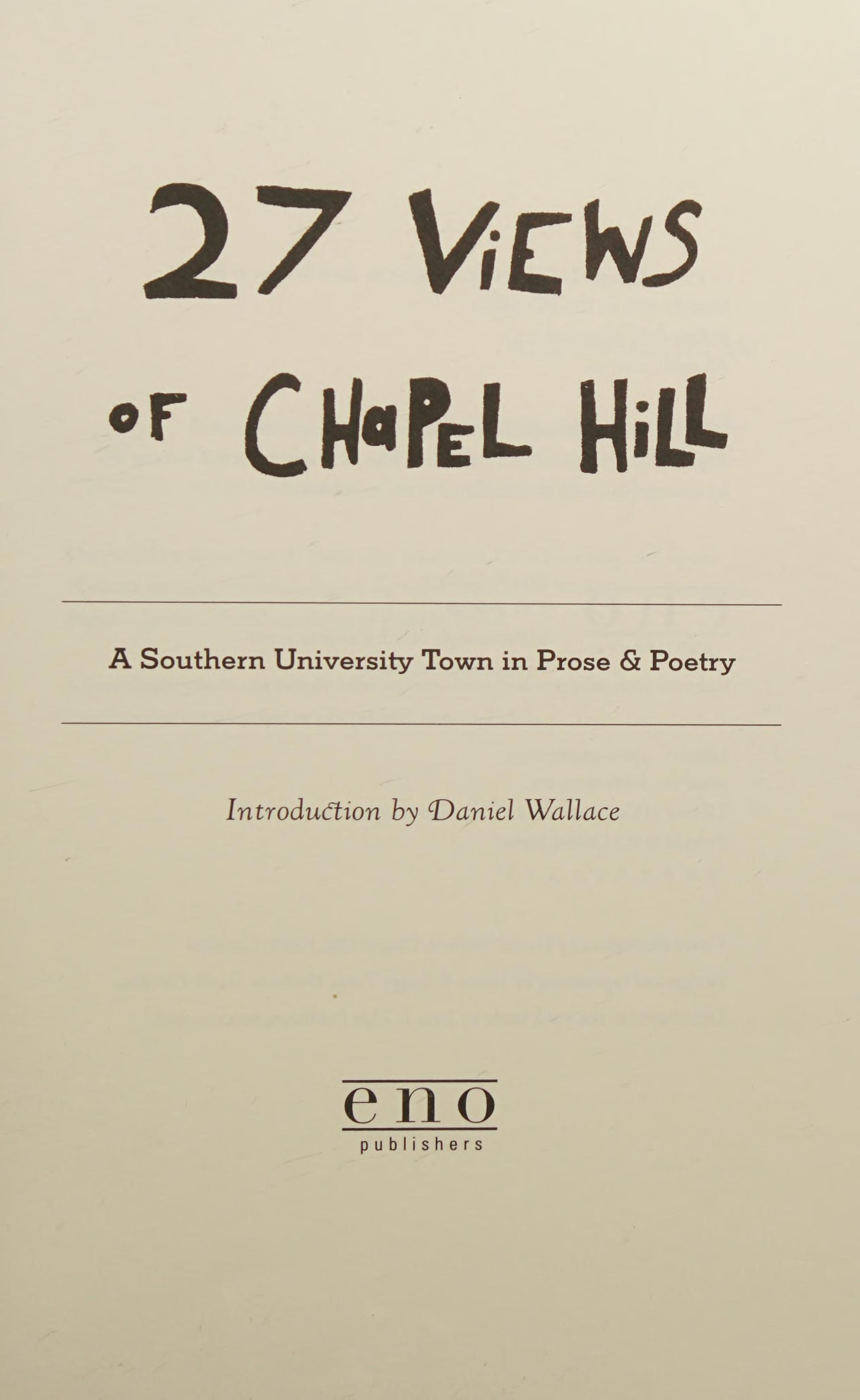27 Views of Chapel Hill