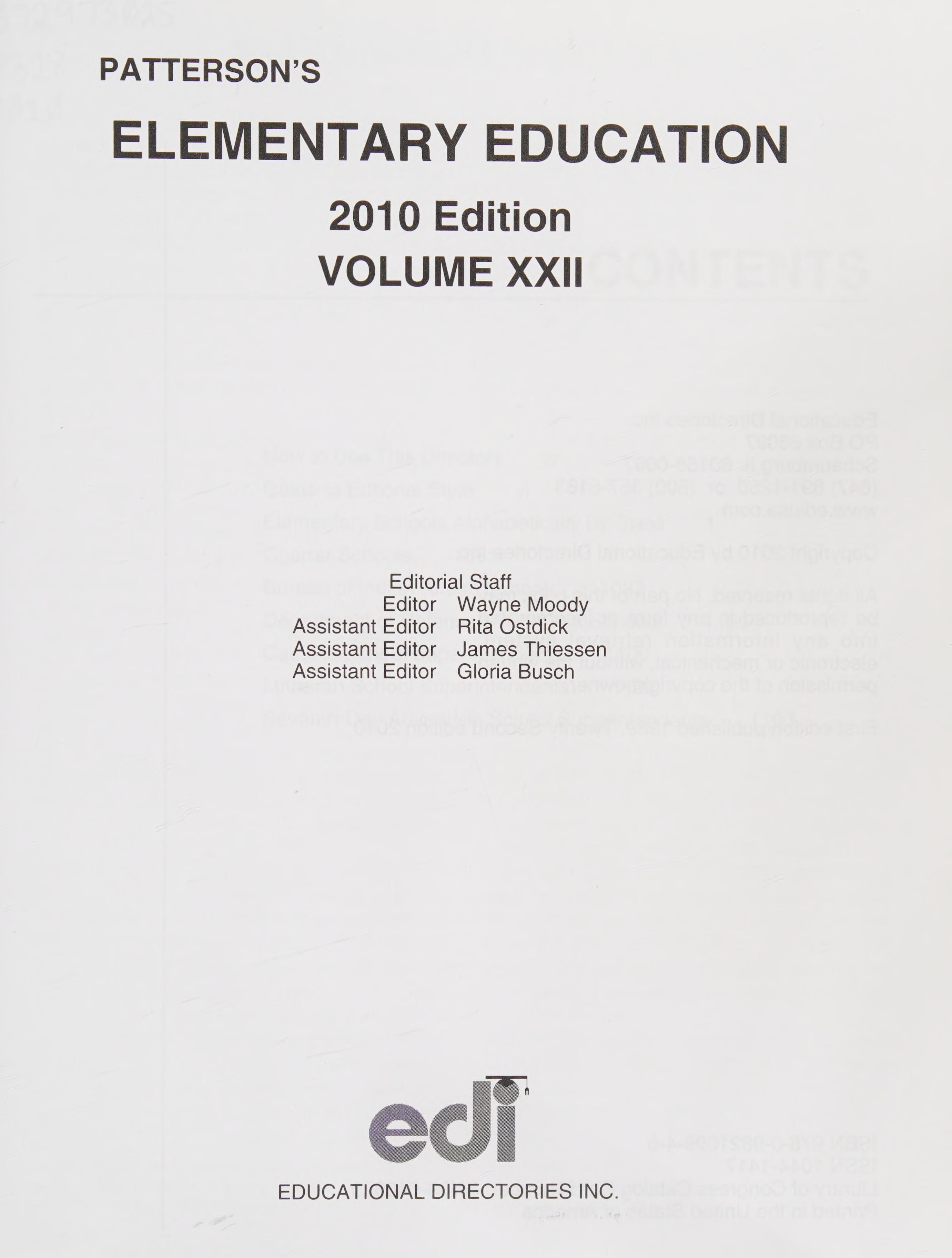 Patterson'S Elementary Education 2010