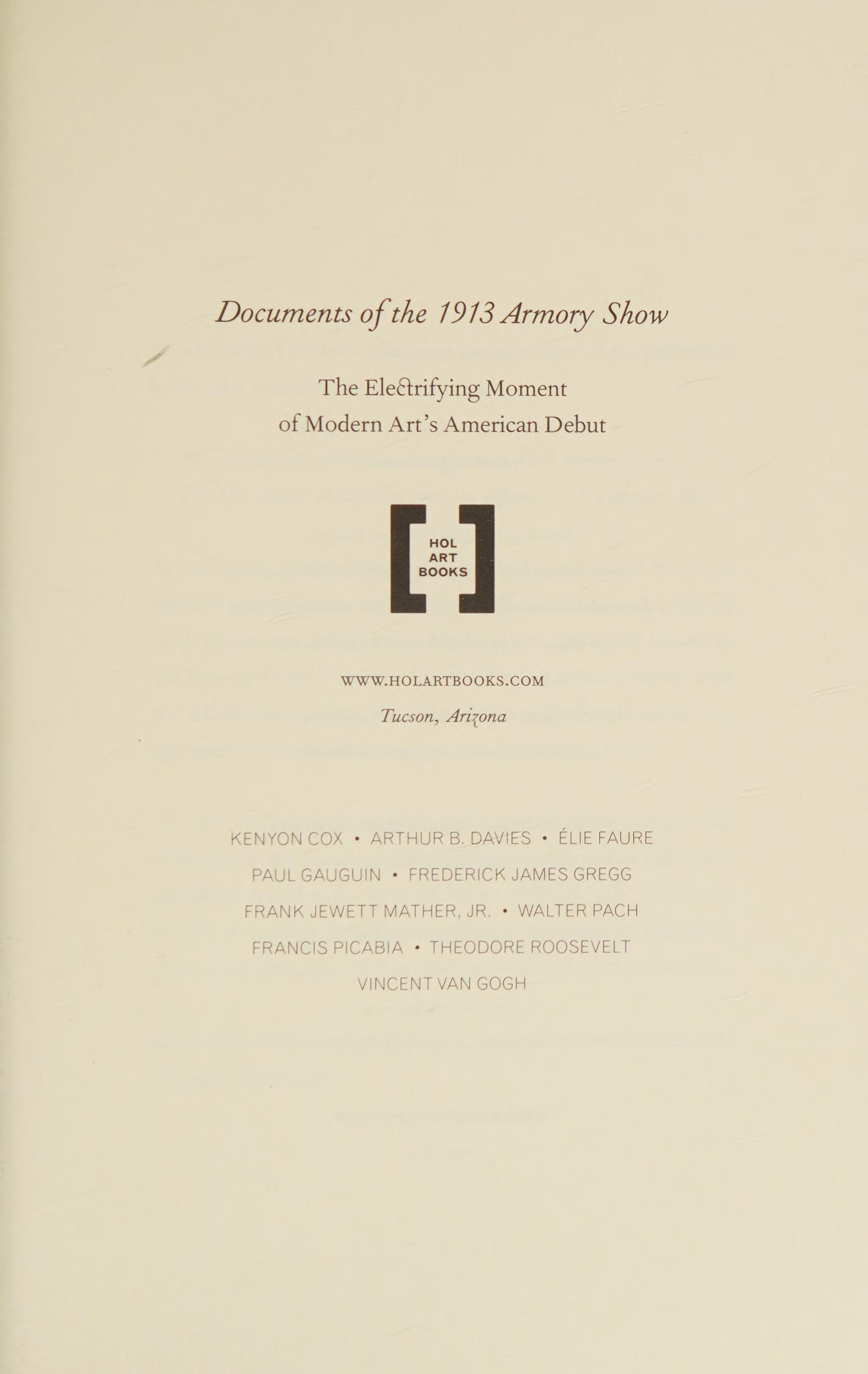 Documents of the 1913 Armory Show