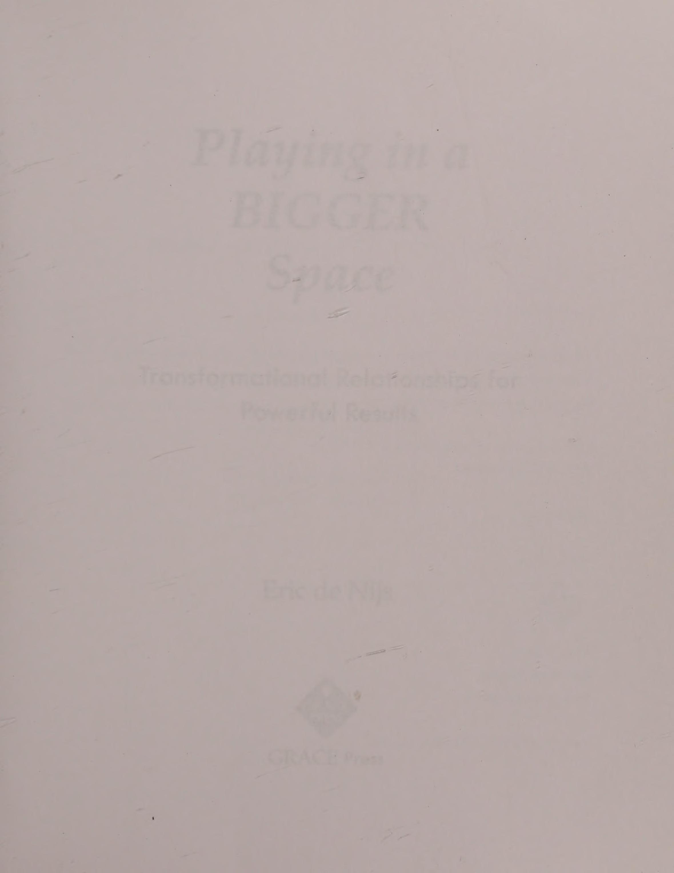 Playing In A Bigger Space: Transformational Relationships For Powerful Results