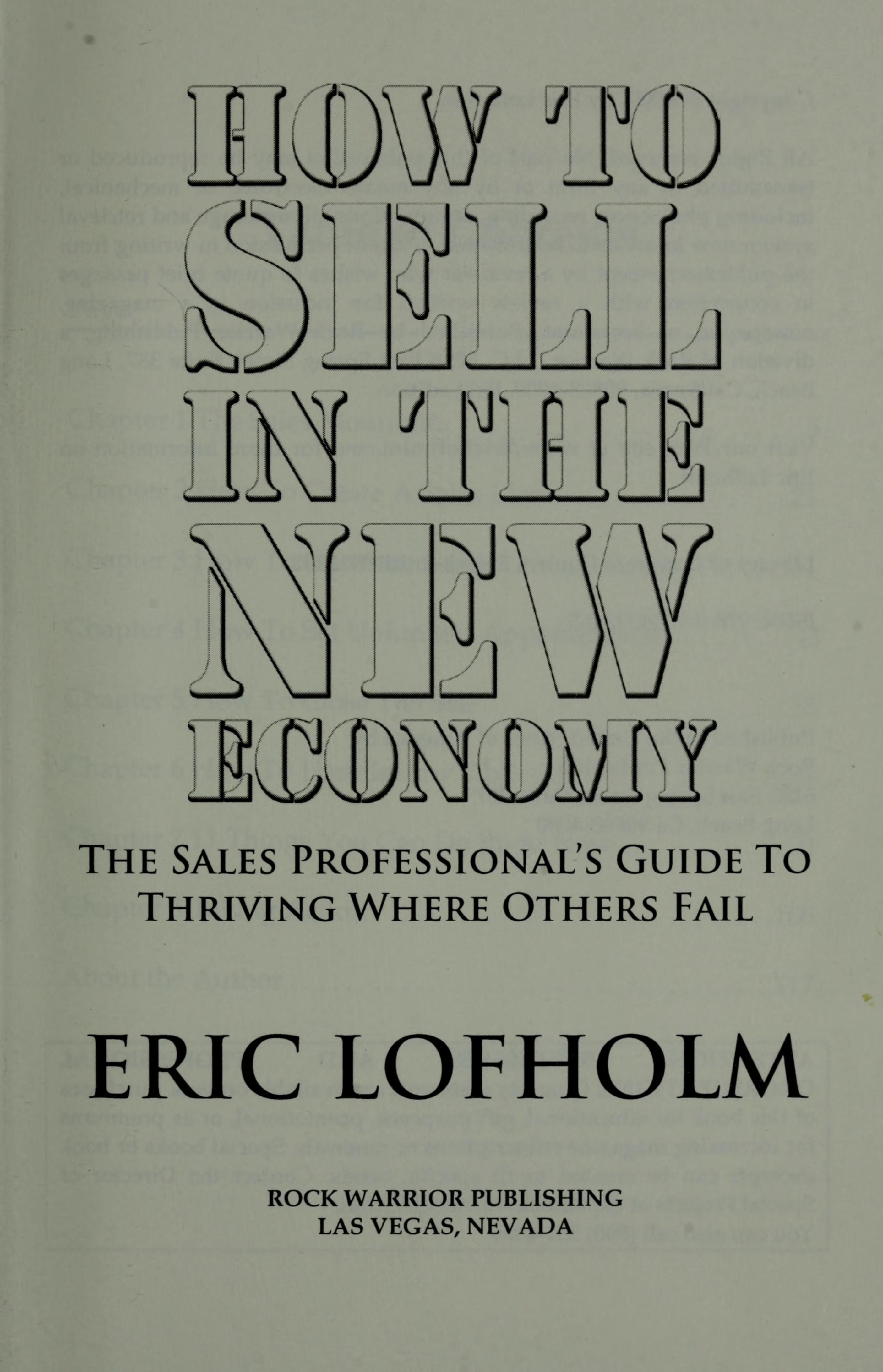 How To Sell In The New Economy
