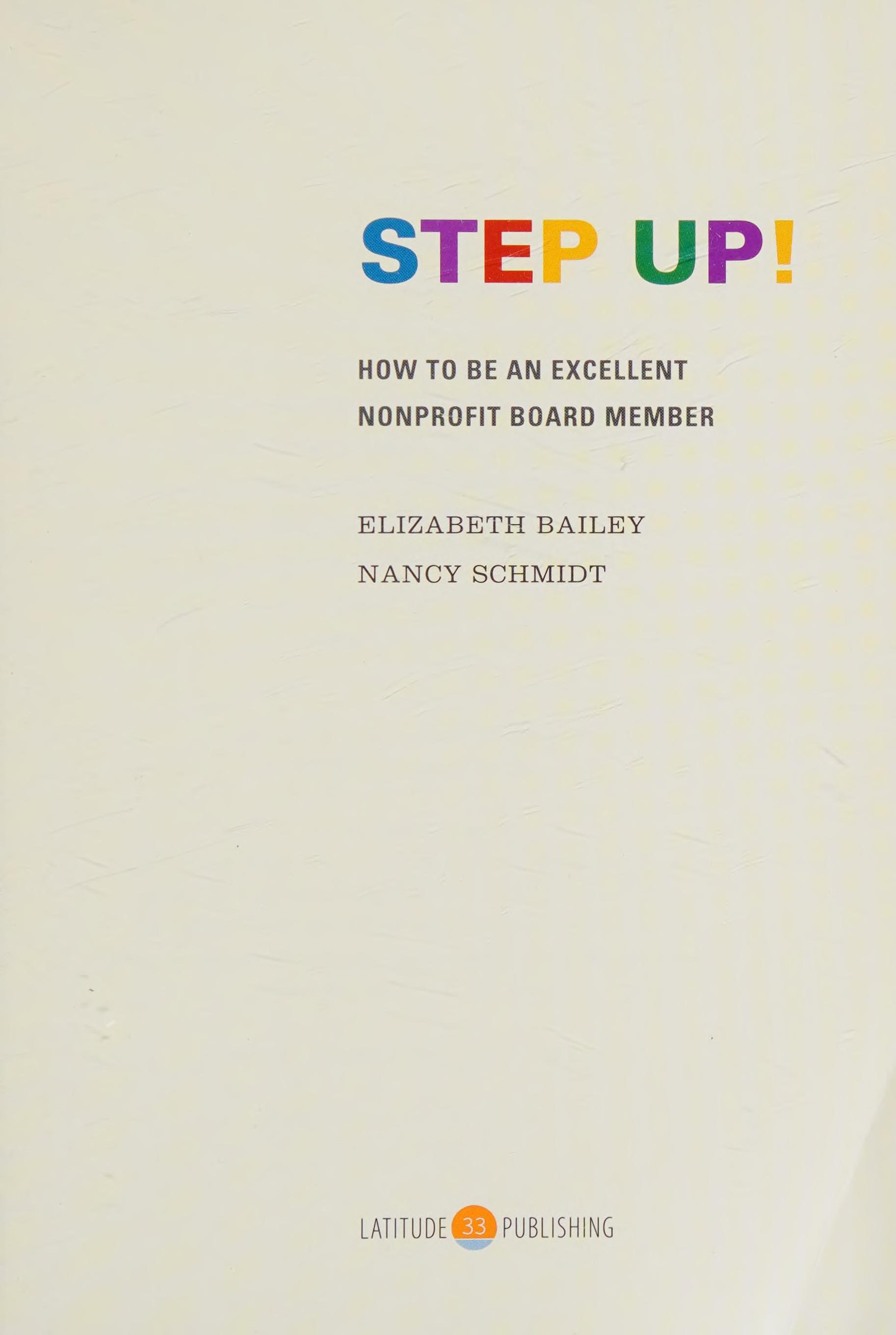 Step up! How to Be an Excellent Nonprofit Board Member