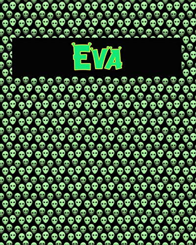 120 Page Handwriting Practice Book with Green Alien Cover Eva