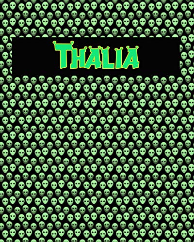 120 Page Handwriting Practice Book with Green Alien Cover Thalia