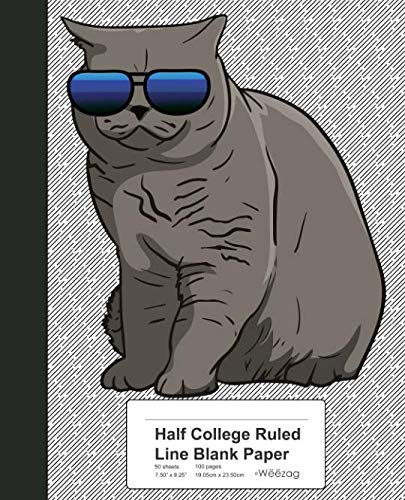 Half College Ruled Line Blank Paper