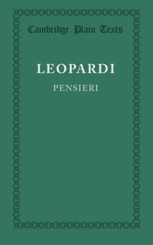 Pensieri (Cambridge Plain Texts) (Italian Edition)