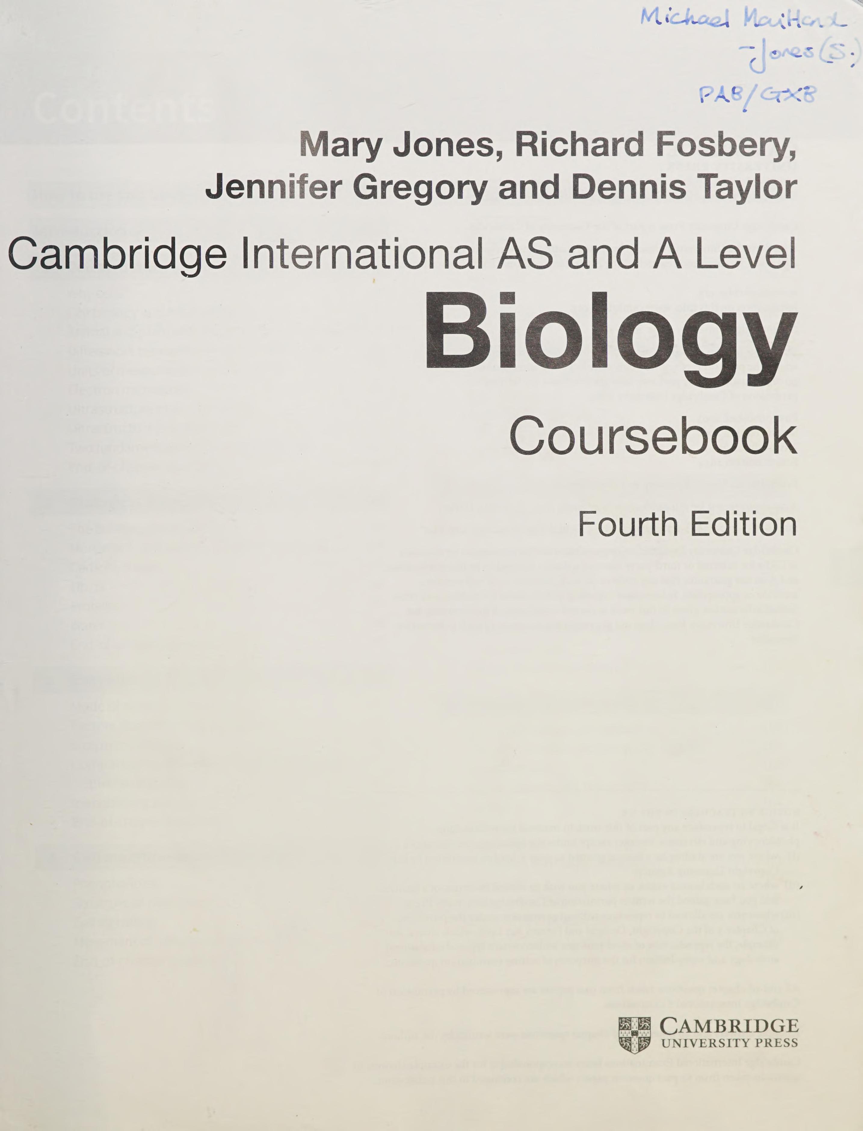 Cambridge International AS and a Level Biology Coursebook with CD-ROM
