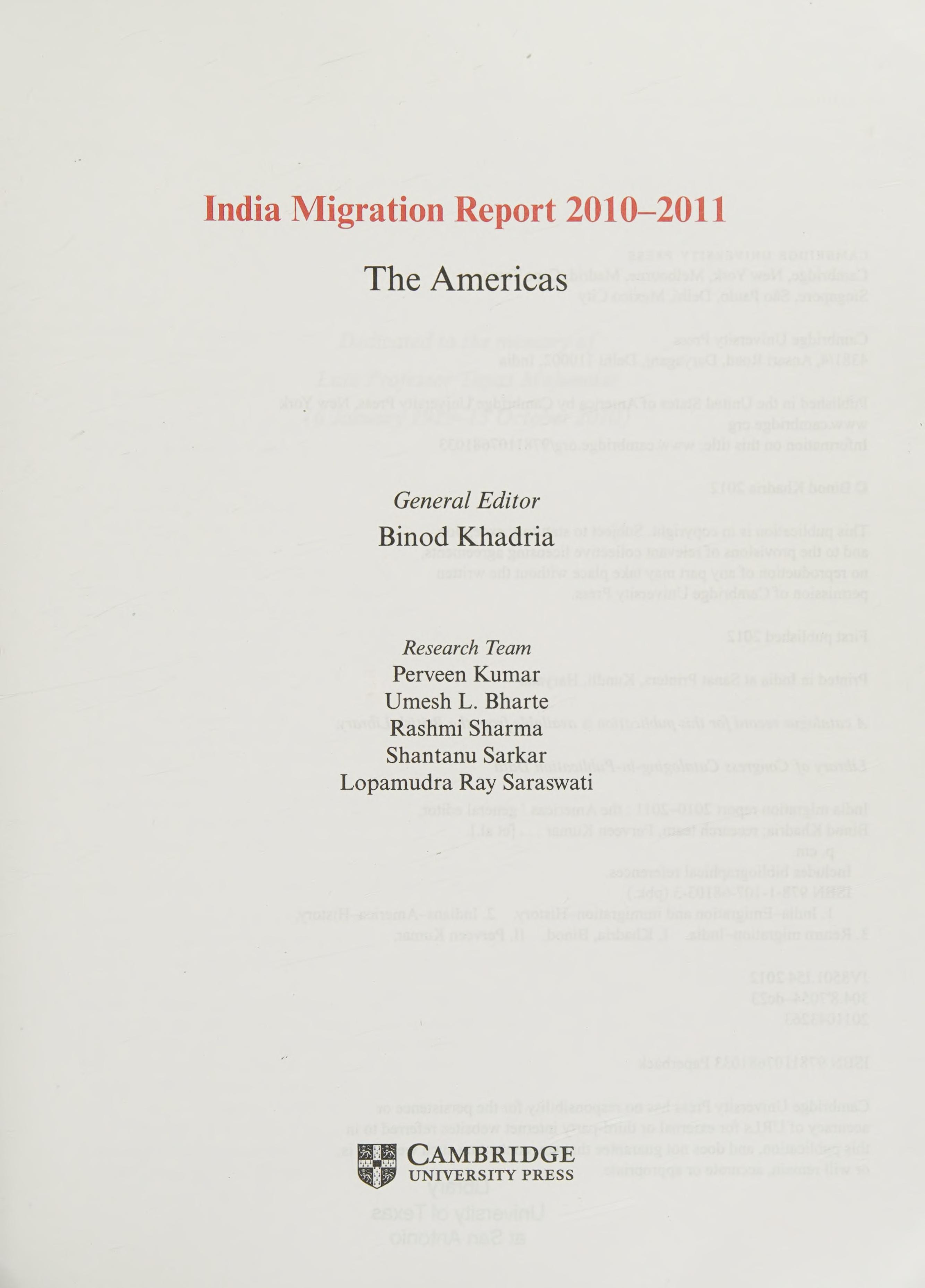 India migration report 2010 2011