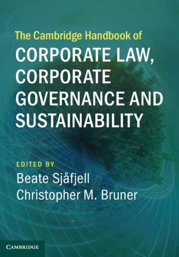 Cambridge Handbook of Corporate Law Corporate Governance and Sustainability