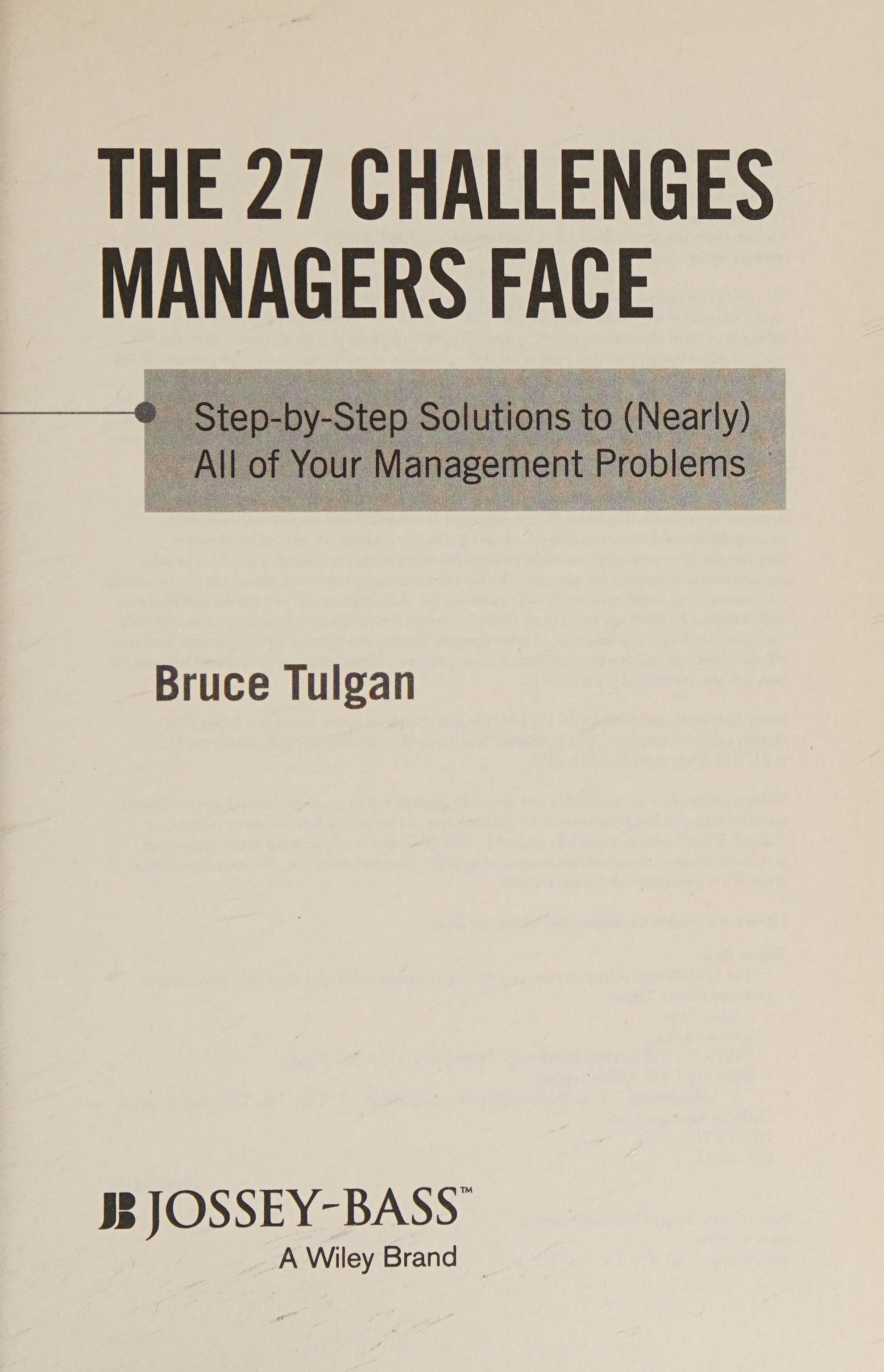 The 27 challenges managers face