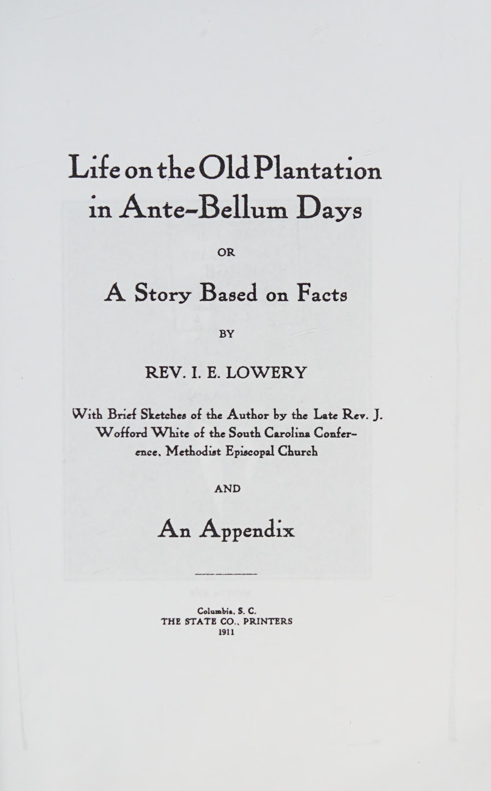Life on the Old Plantation in Ante-Bellum Days
