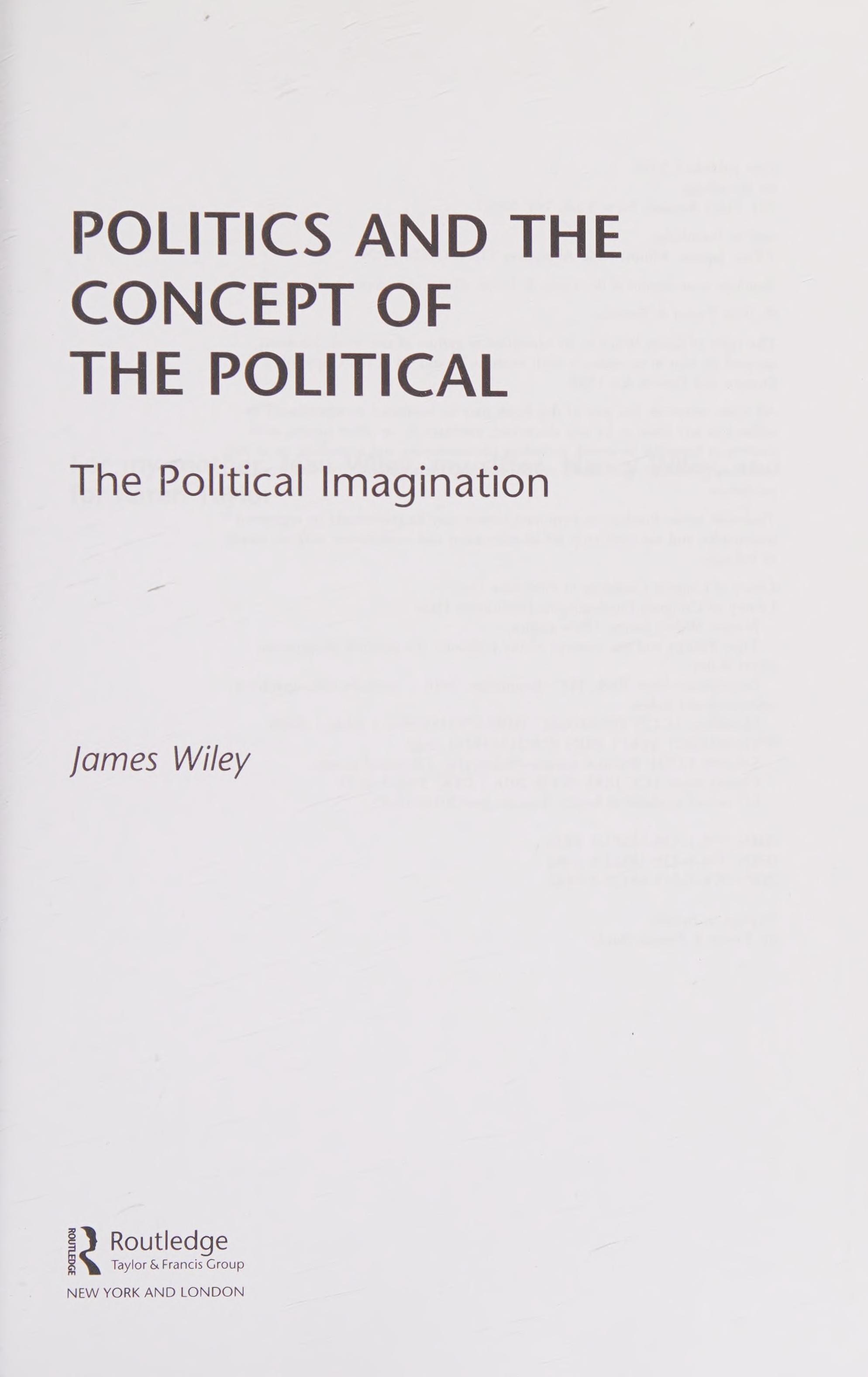 Politics and the Concept of the Political