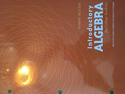 Introductory Algebra for College Students, Second Edition for Sierra College
