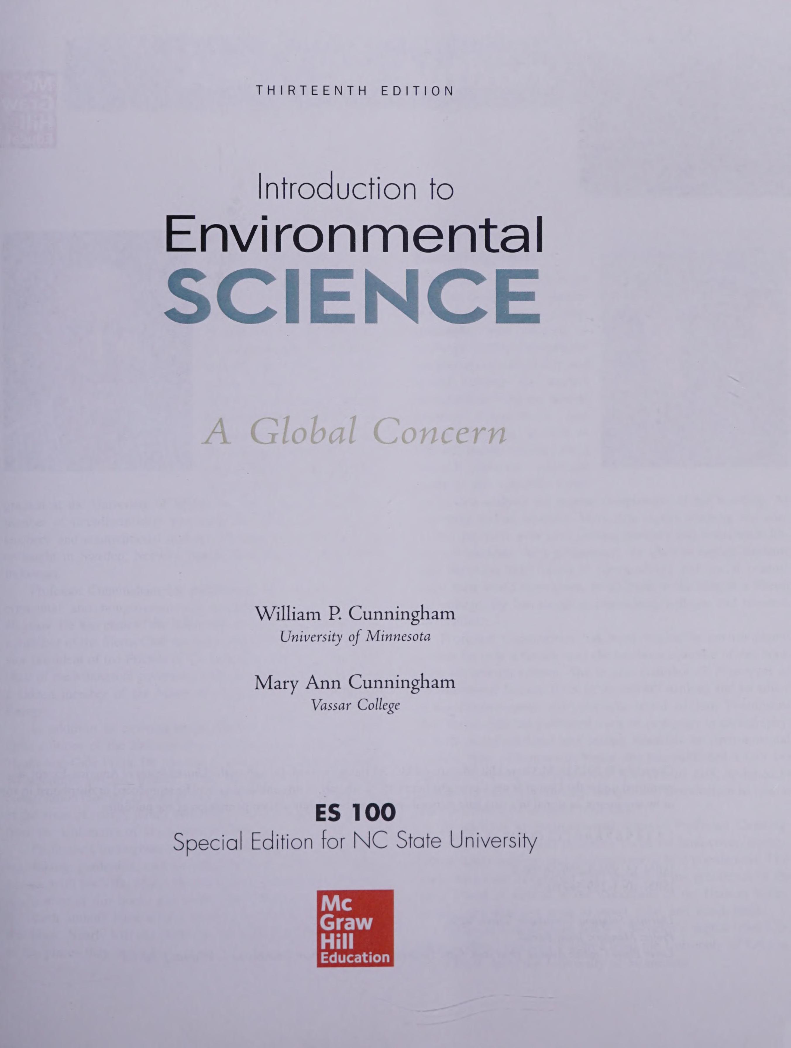 Es 100 Introduction To Environmental Science