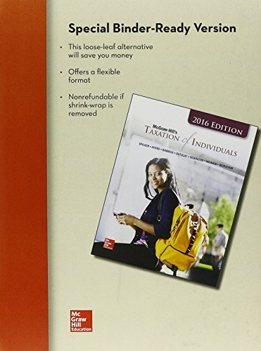 Loose-Leaf for McGraw-Hill's Taxation of Individuals, 2016 Edition with TaxACT